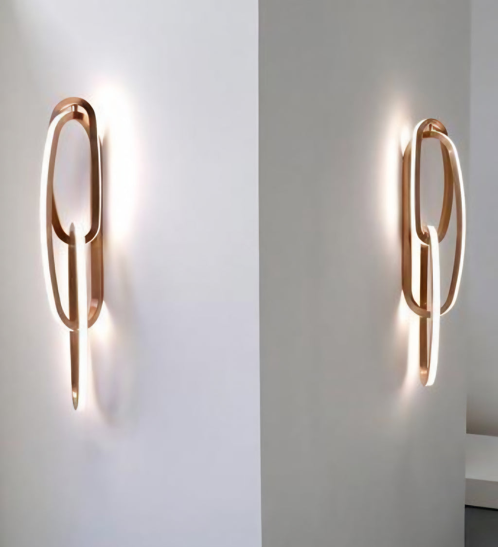 Fouette-Inspired Elliptical LED Wall Sconce – 800mm (Rose Gold)
