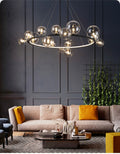 Zenta Series Circular Glass Bubble Chandelier – (15 Glass | 600mm | G9 Bulb)