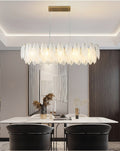 Luxury Glass Feather Horizontal Chandelier - L800mm