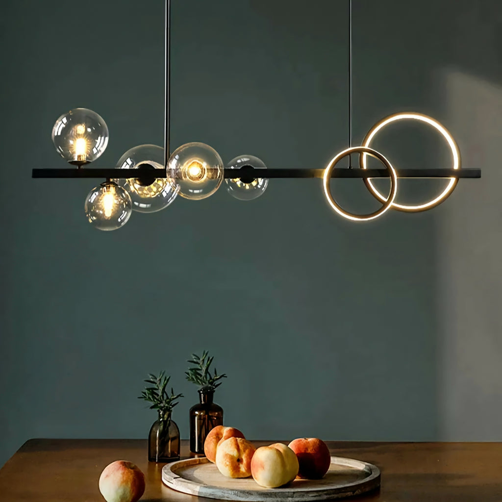 Zenta Series Minimalist 5-Light Glass Globe Shade Sputnik Chandelier – (5 Glass | LED + G9 Bulb)