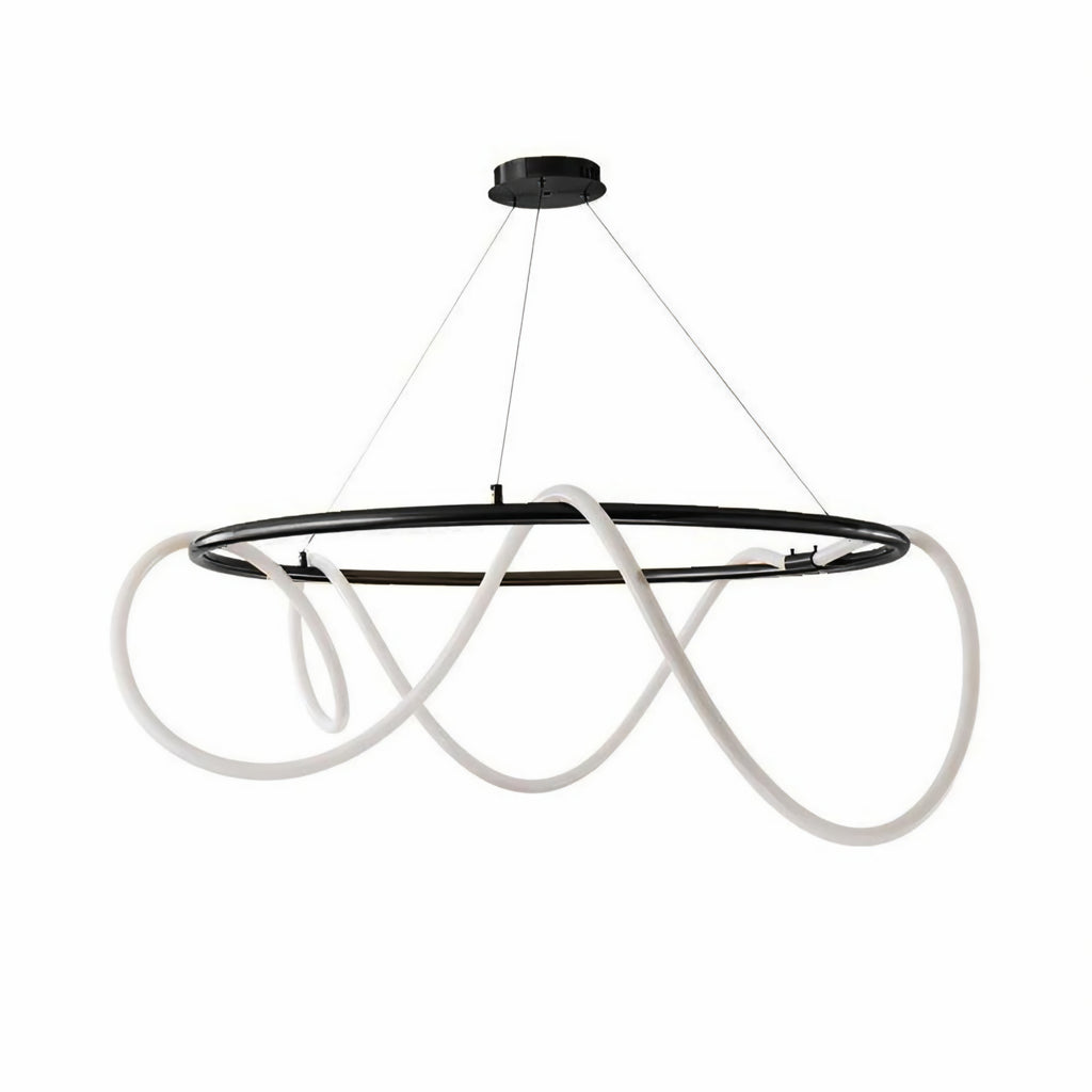 Silicia Nordic Round LED Chandelier – BLACK  D800mm