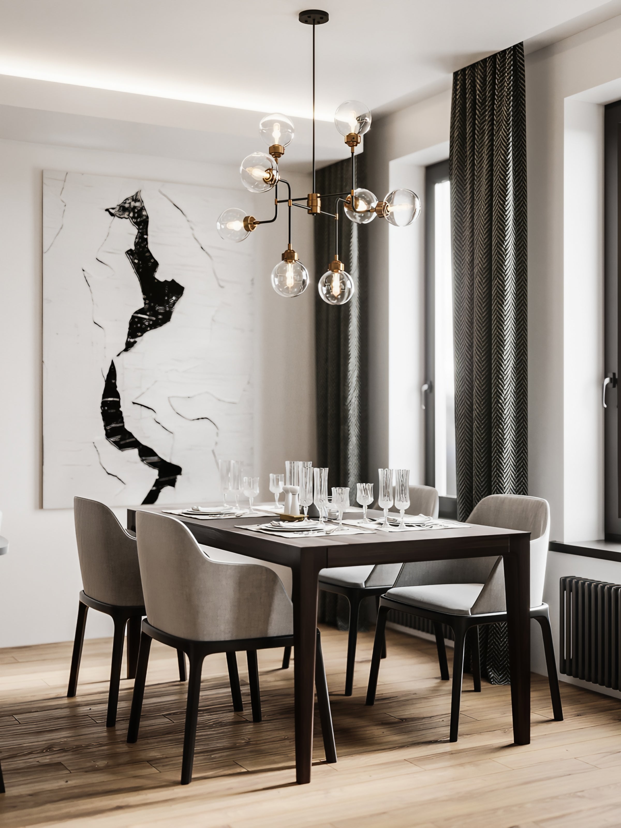Bistro Globe Clear Glass Chandelier – 8 Heads
