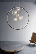 Zenta Series Black Pendant Light – Minimalist Glass (5 Glass | LED + G9 Bulb)
