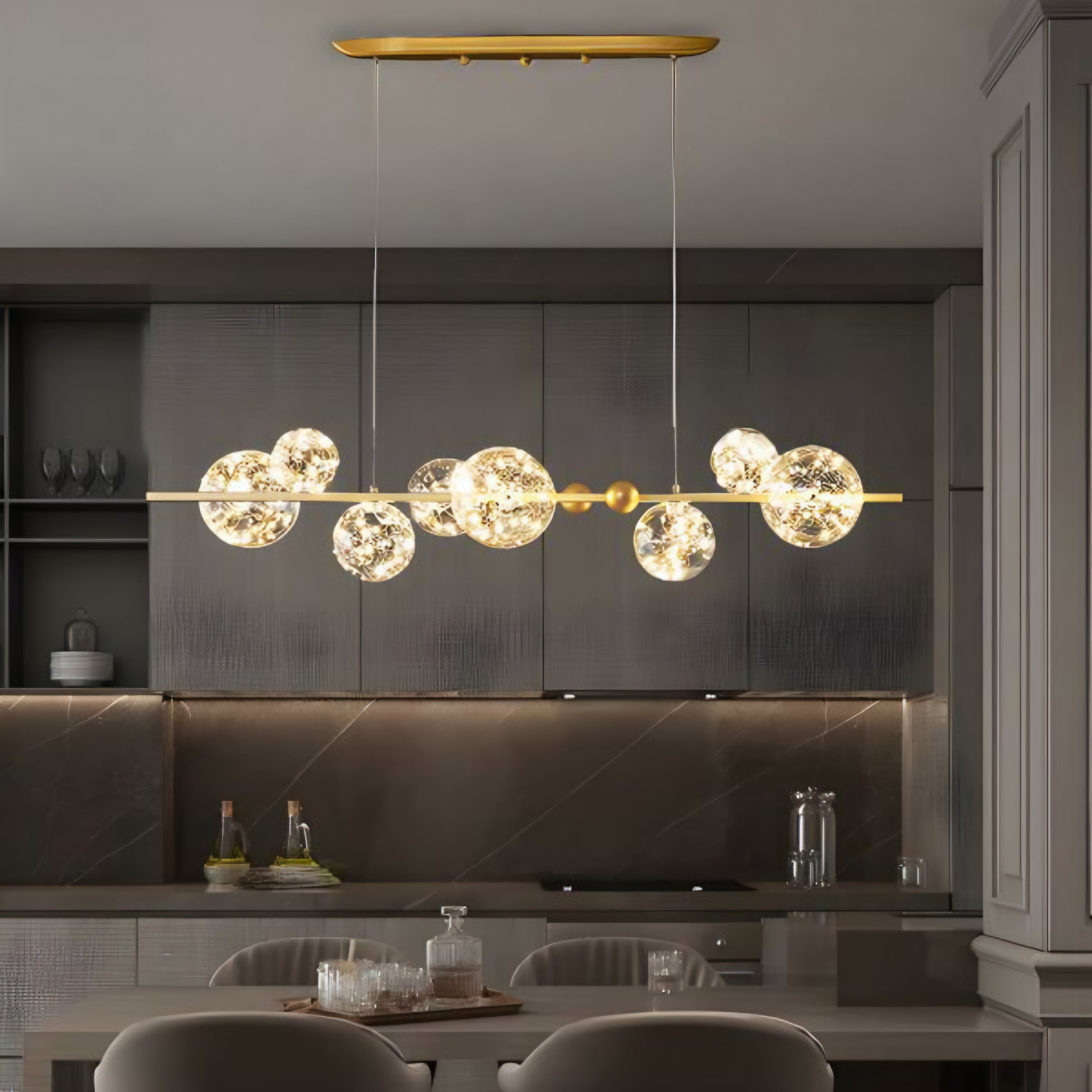 Starry Ball LED Horizontal Chandelier