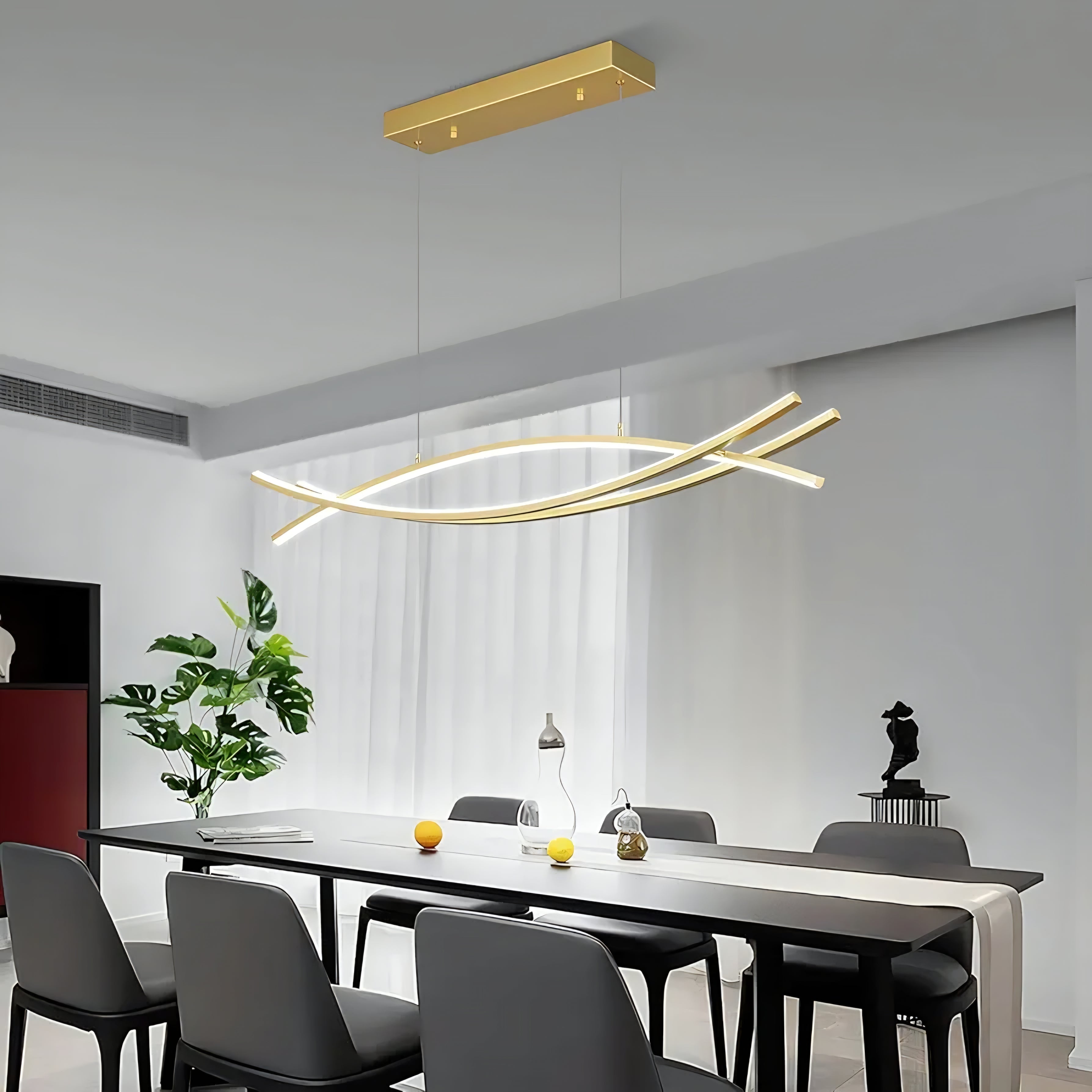 Wishbone Minimalist LED Chandelier – Gold (L1200mm)