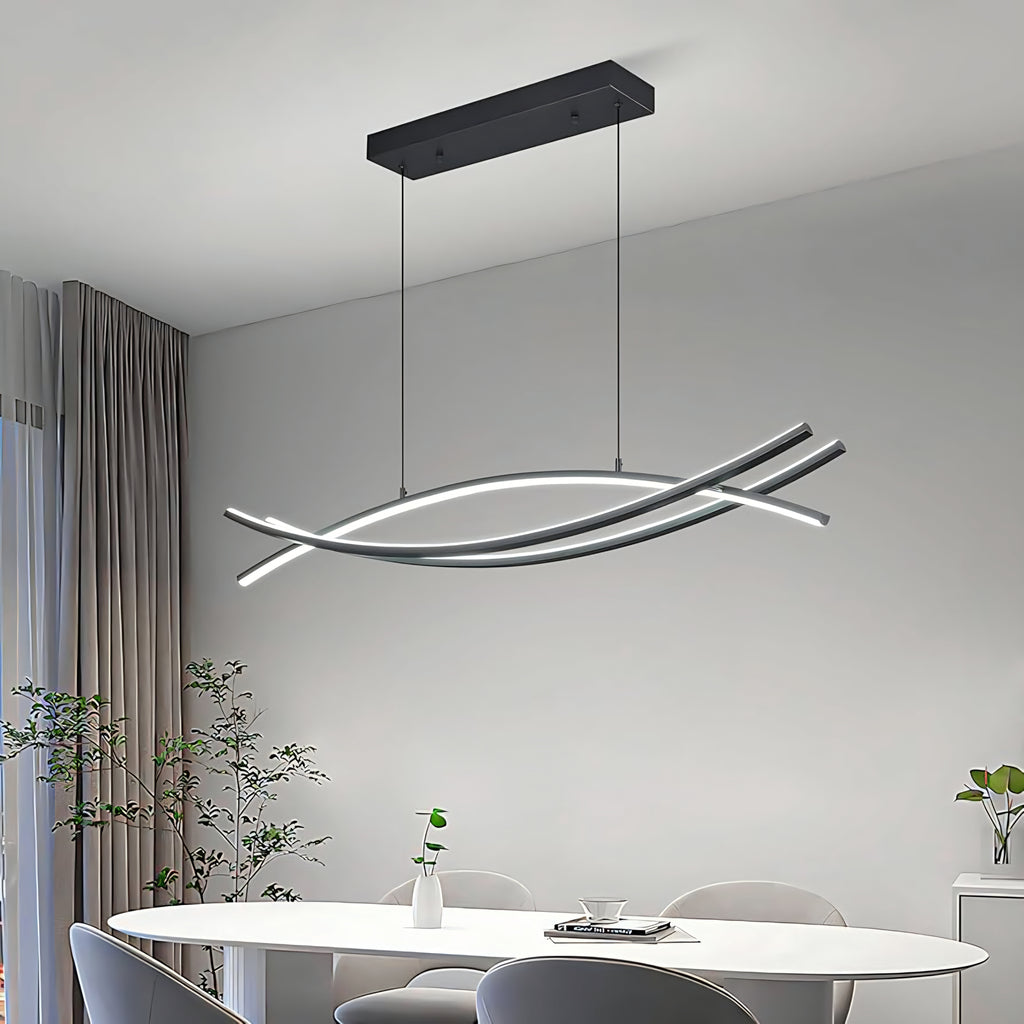Wishbone Minimalist LED Chandelier – Black (L1200mm)