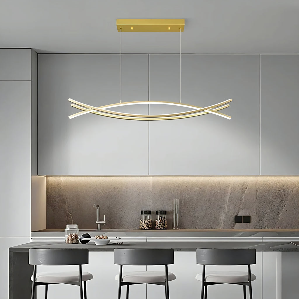Wishbone Minimalist LED Chandelier – Gold (L1200mm)