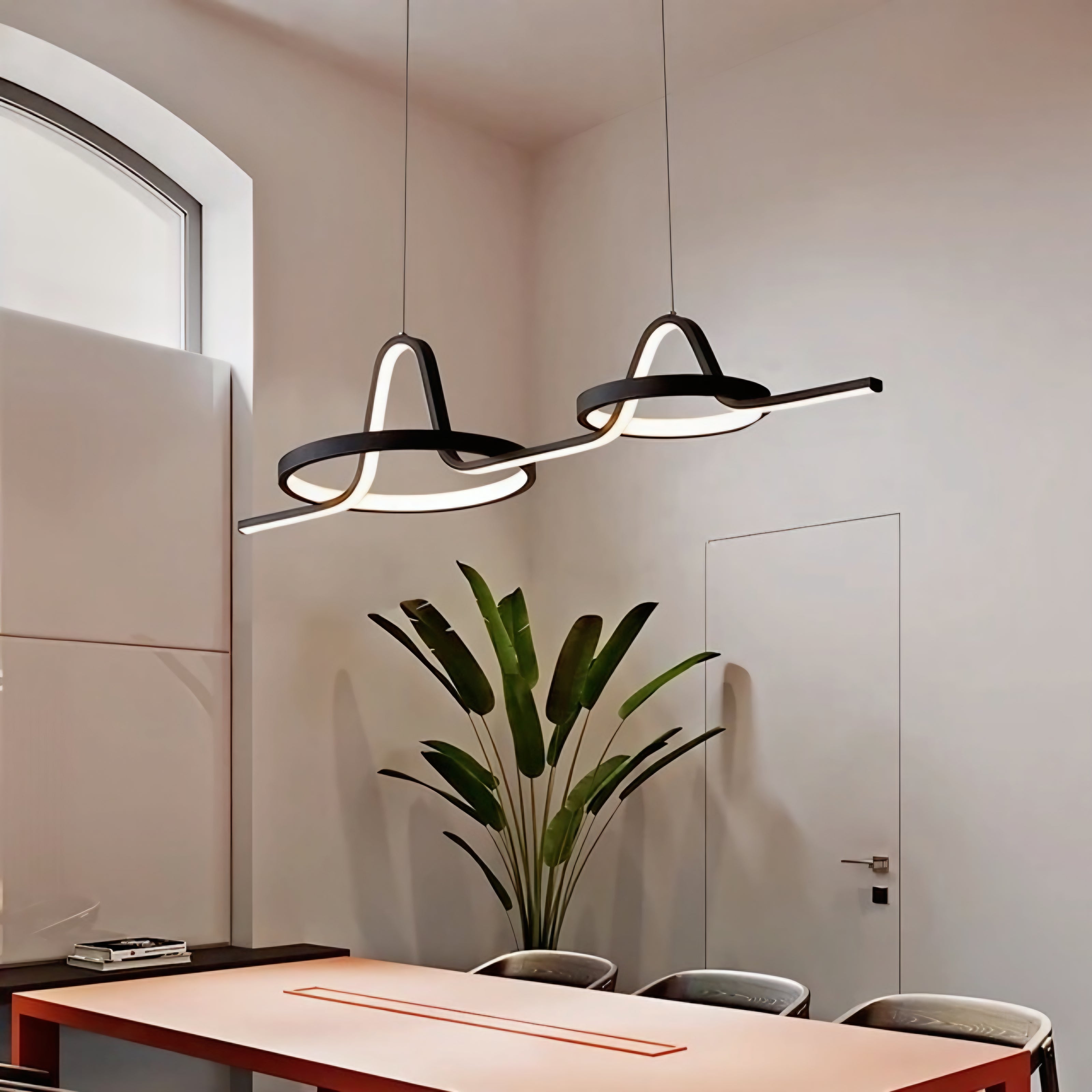 Nordic Minimalist LED Pendant Chandelier – Black