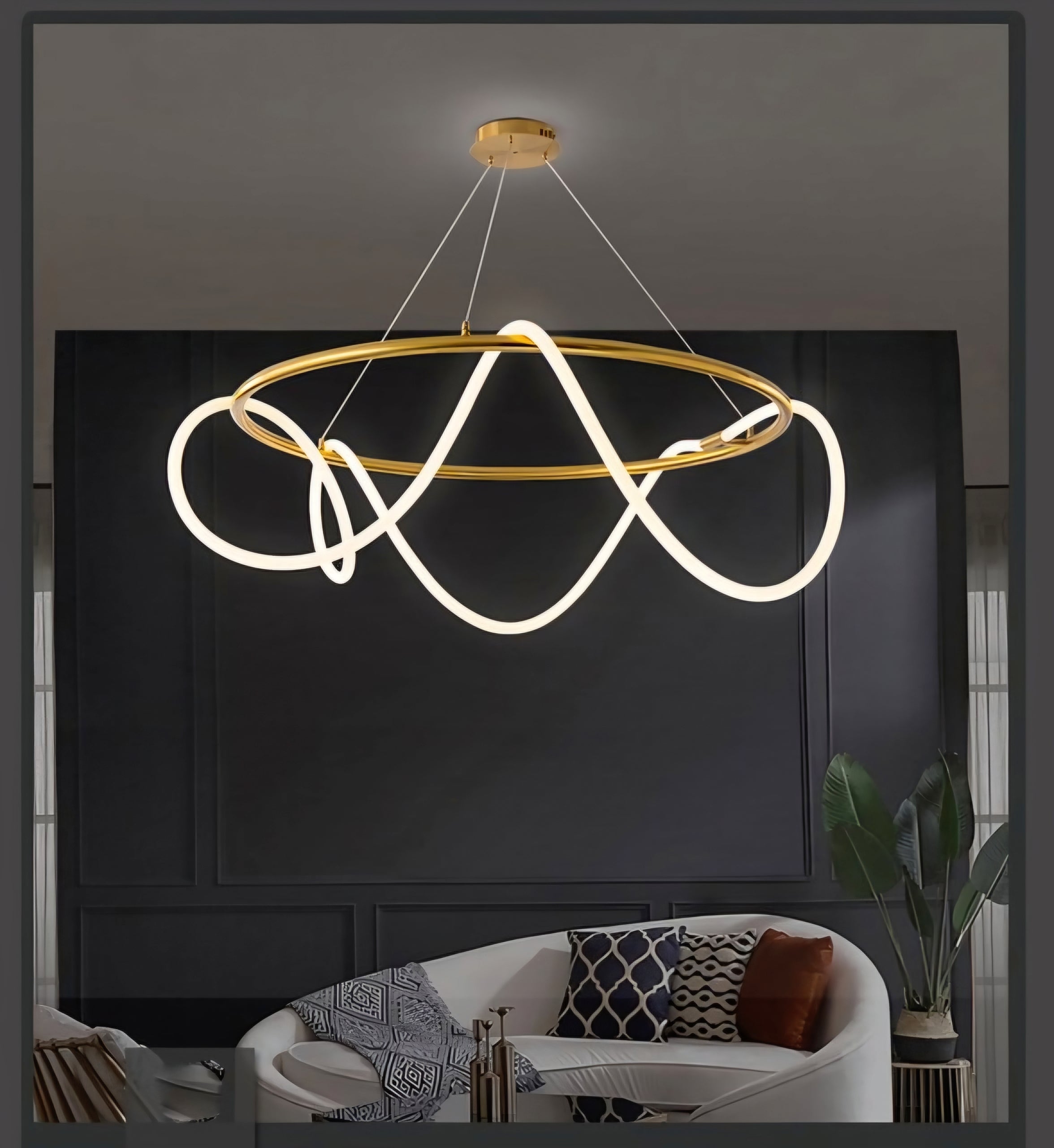 Silicia Nordic Round LED Chandelier – GOLD  D800mm