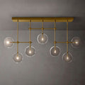 Glass Globe Linear Chandelier – Gold