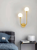 Modern Gold & White Double Globe Wall Sconce