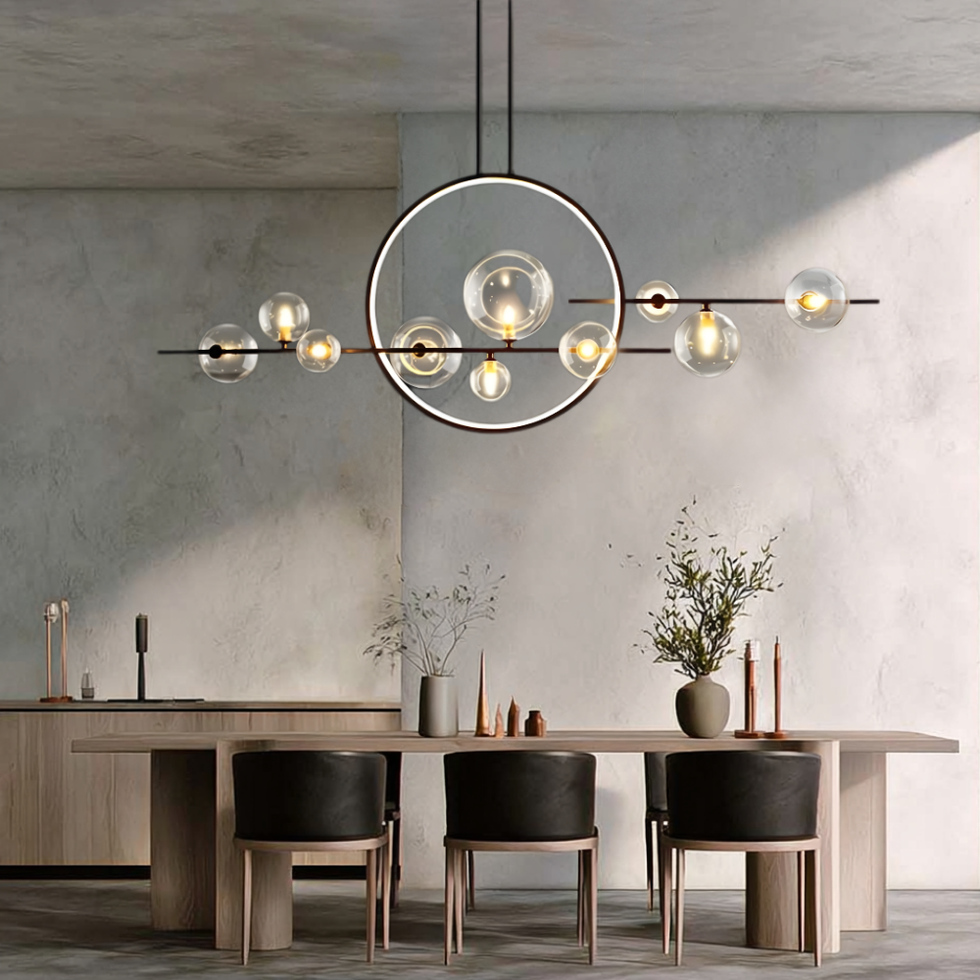 Zenta Series Nordic Modern LED Glass Bubble Chandelier – (10 Glass | LED + G9 Bulb)