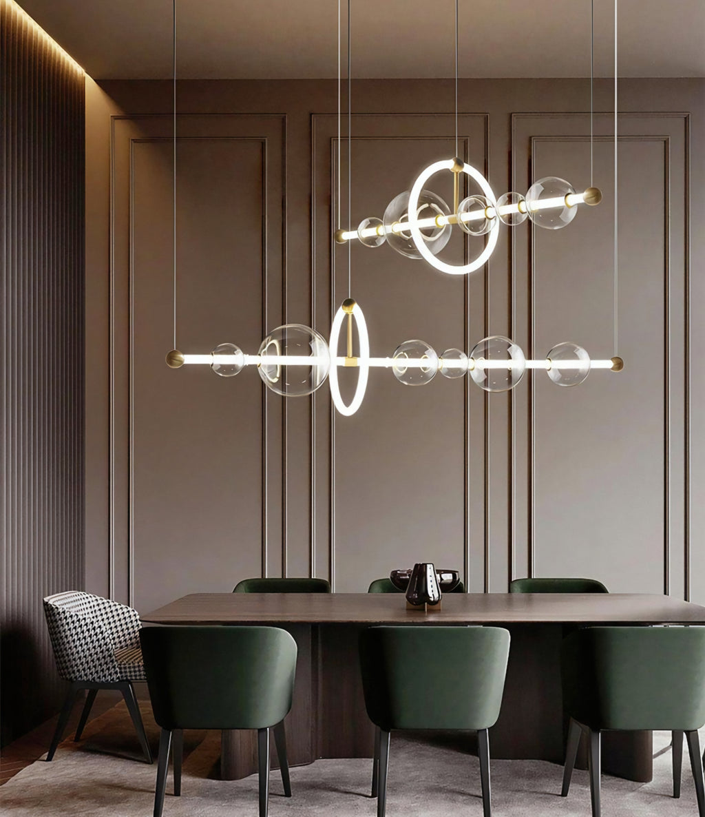 5 Glass Puppet Pendant Chandelier - L1200mm