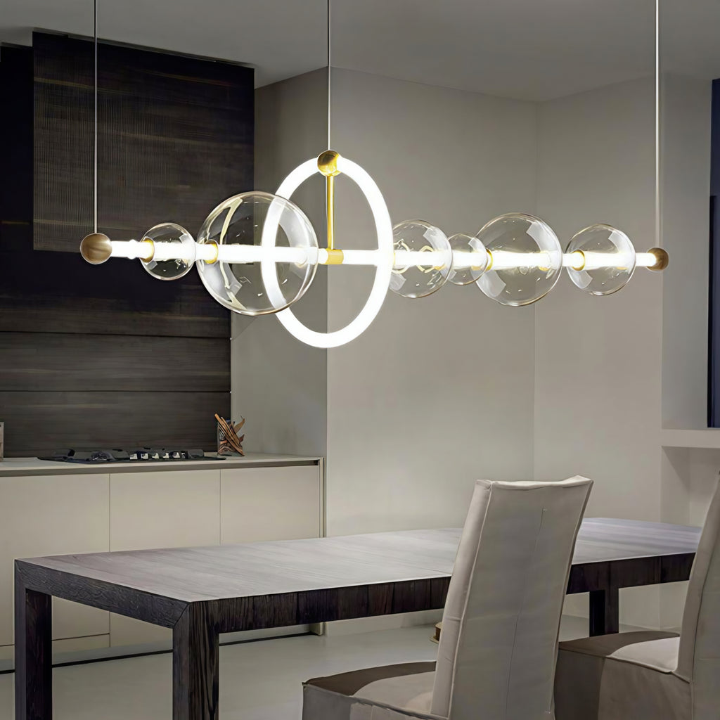 5 Glass Puppet Pendant Chandelier - L1200mm
