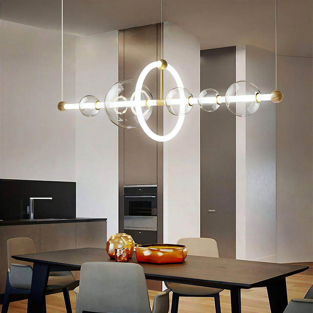 5 Glass Puppet Pendant Chandelier - L1200mm