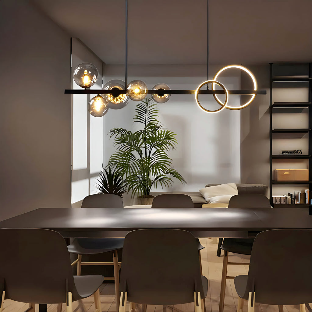 Zenta Series Minimalist 5-Light Glass Globe Shade Sputnik Chandelier – (5 Glass | LED + G9 Bulb)