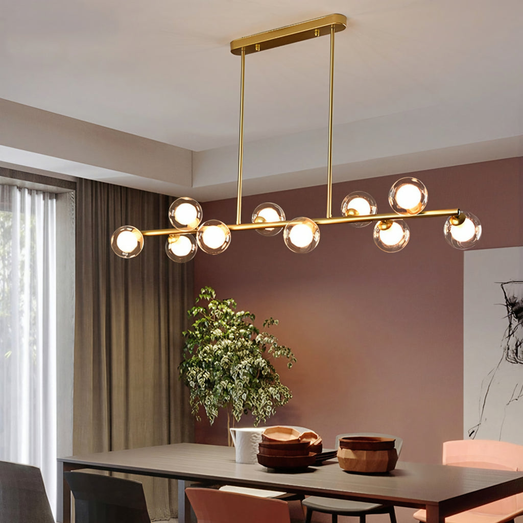 Modern Linear Sputnik Chandelier – Gold (1100mm)