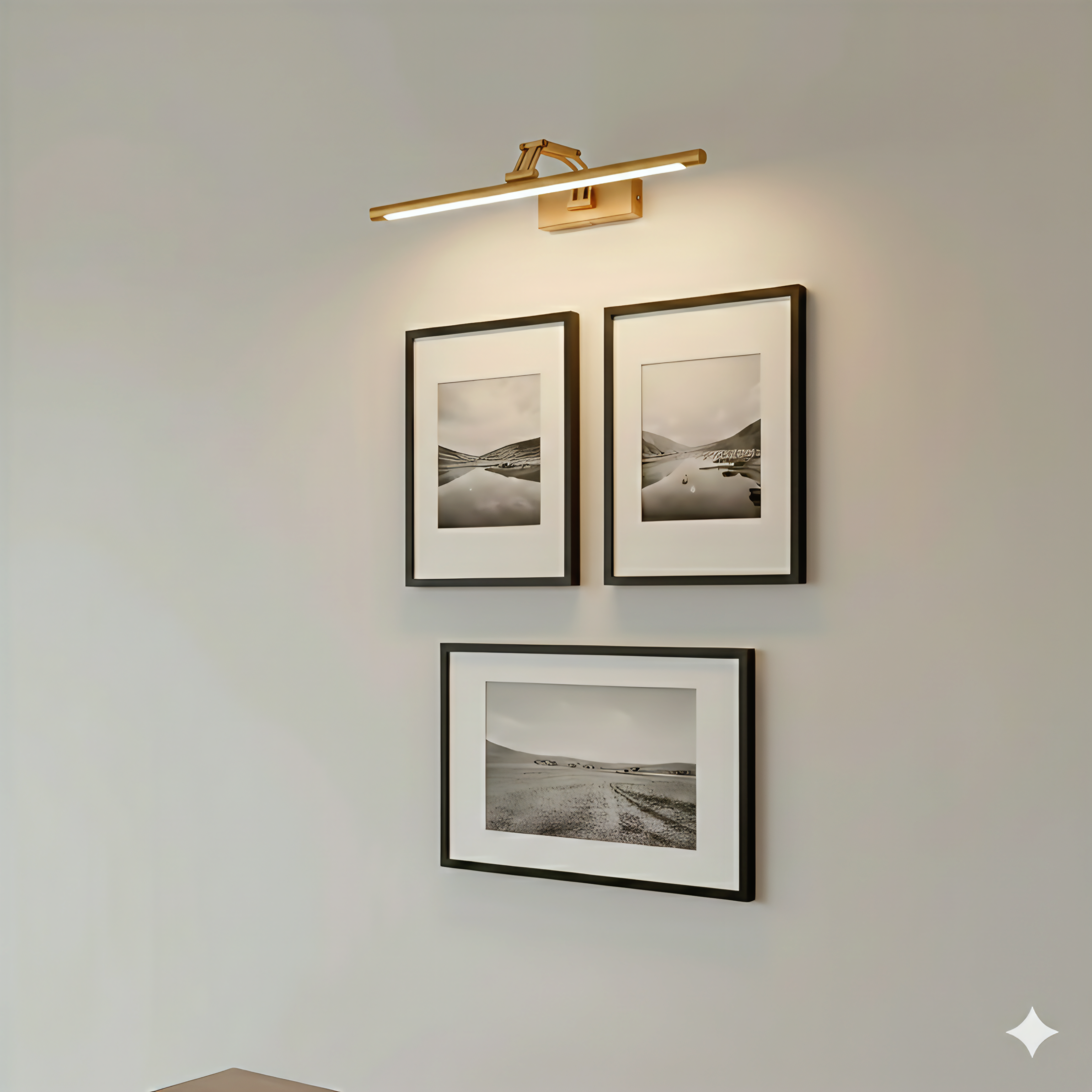 Modern Minimalist LED Wall Light - 57cm Gold Finish (3 Color Modes)