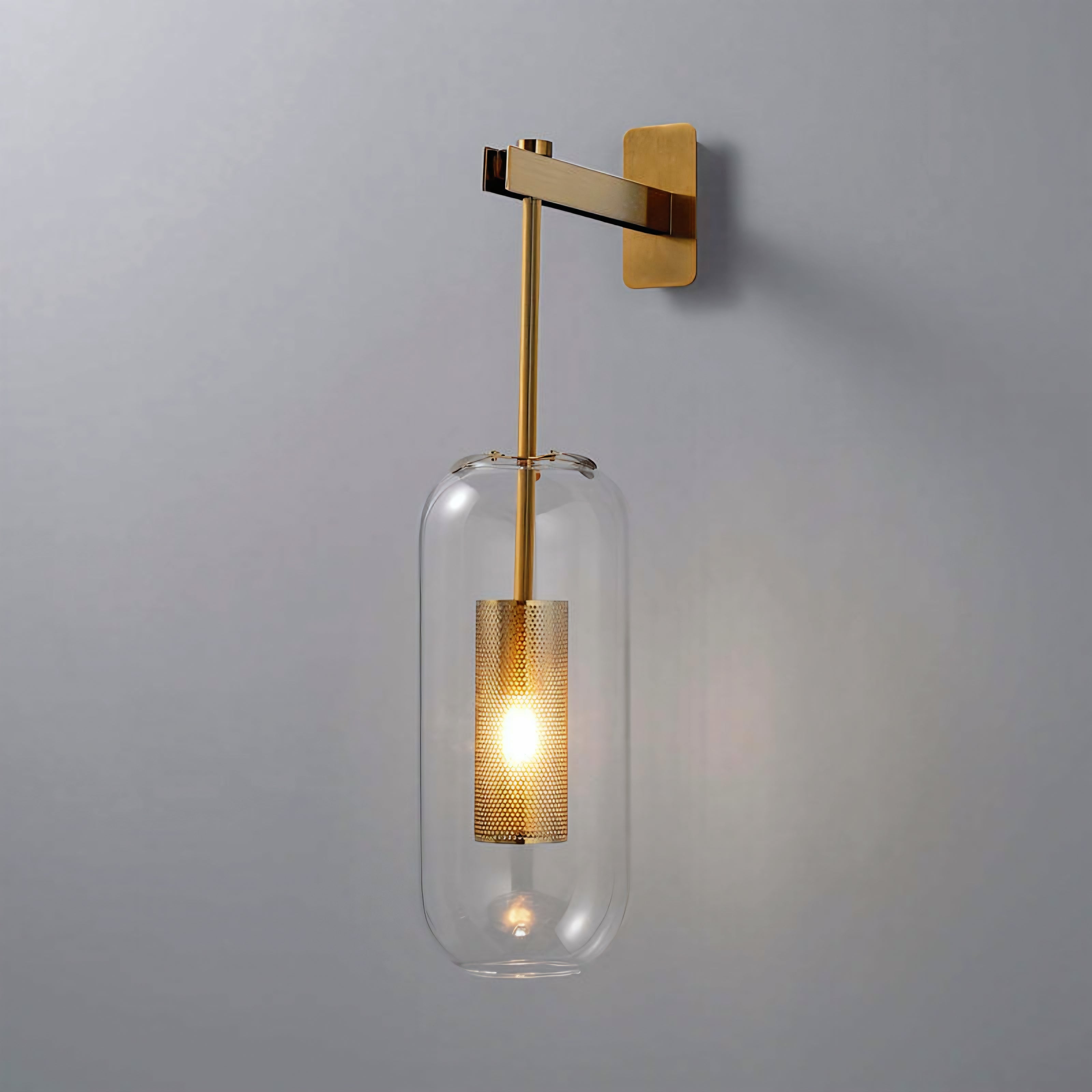 Short Arm Glass Shade Wall Lamp – F3843GD