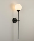 Moon Walker Nordic Wall Sconce – Black Base Glass Globe - F1636-BK