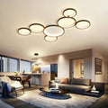 VONN Capella ModernLED 7 Rings Ceiling Flush Light – Black/White (L117 × W70 × H6cm)