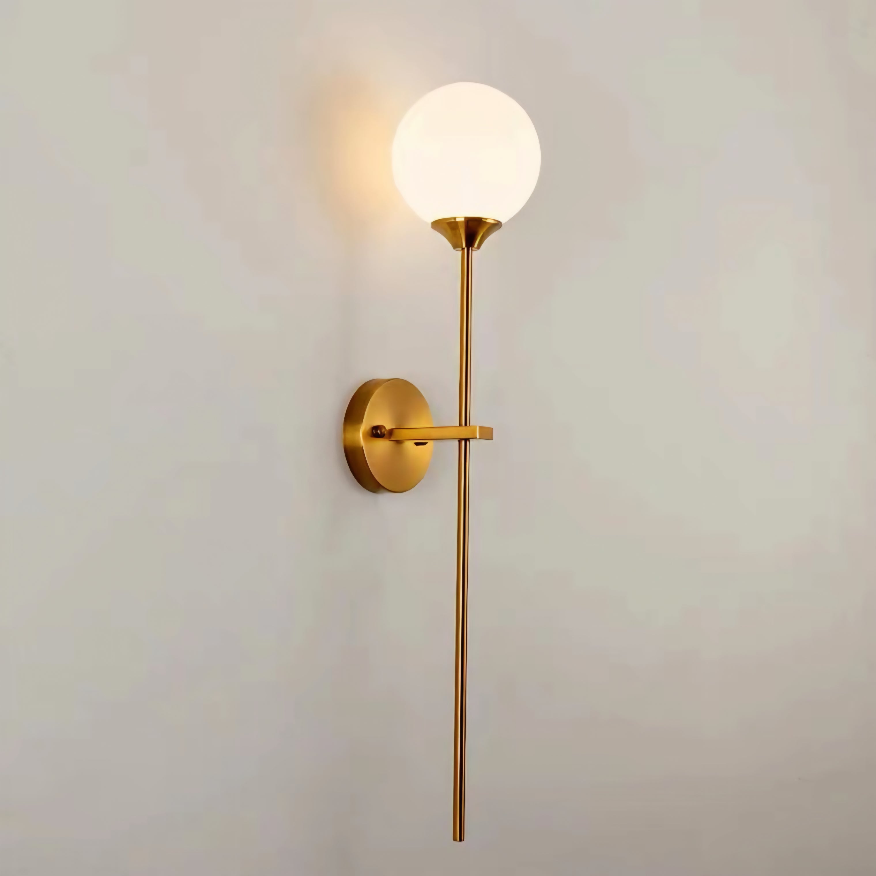 Moon Walker Nordic Wall Sconce – Gold Base Glass Globe - F1636-GD
