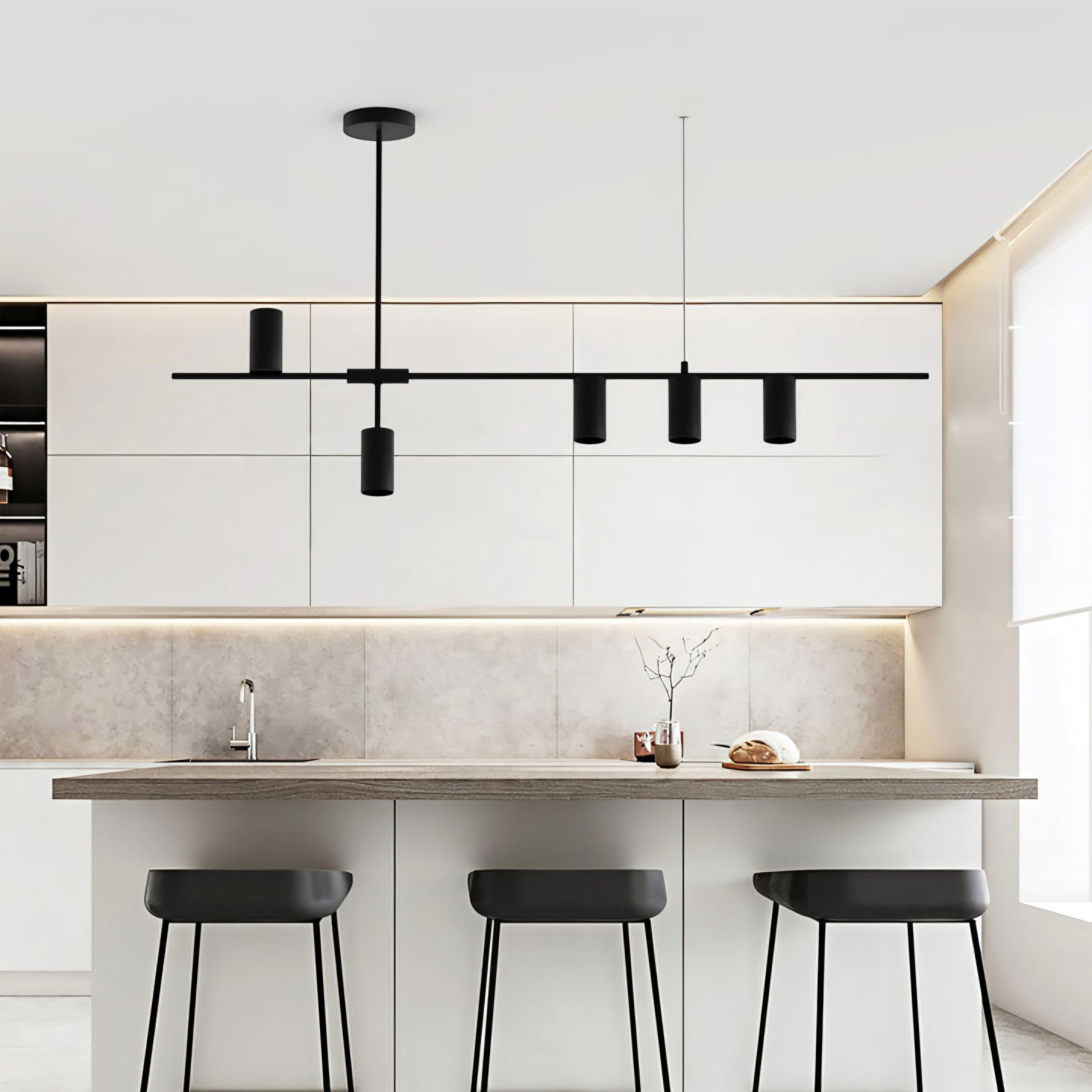 5-Heads Minimalist Horizontal Pendant – L900mm