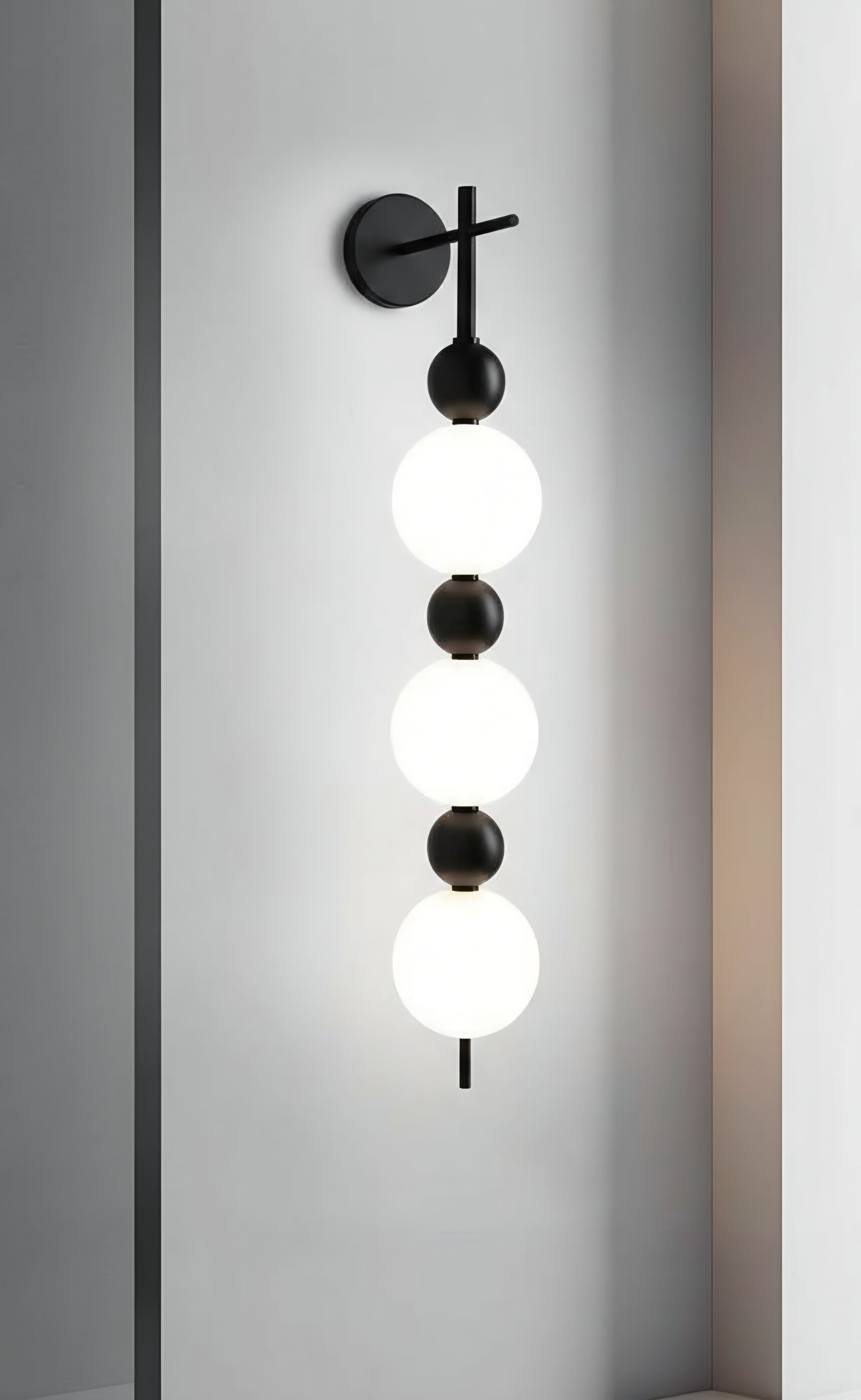 Vertical Globe Plug-In Wall Lamp – F2120-3BK