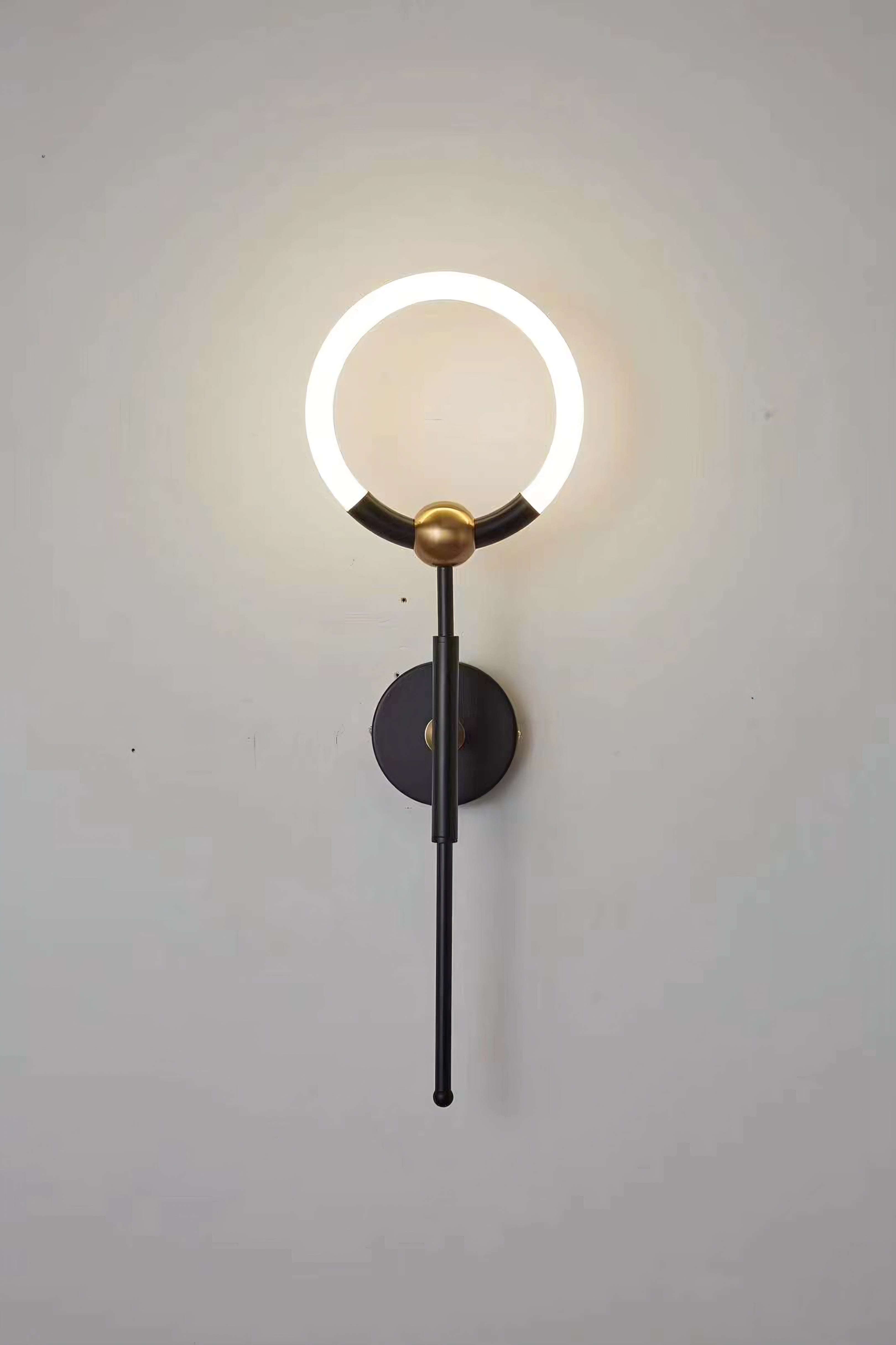 Modern Black Ring LED Wall Sconce (Arisha Style) - 331 BK