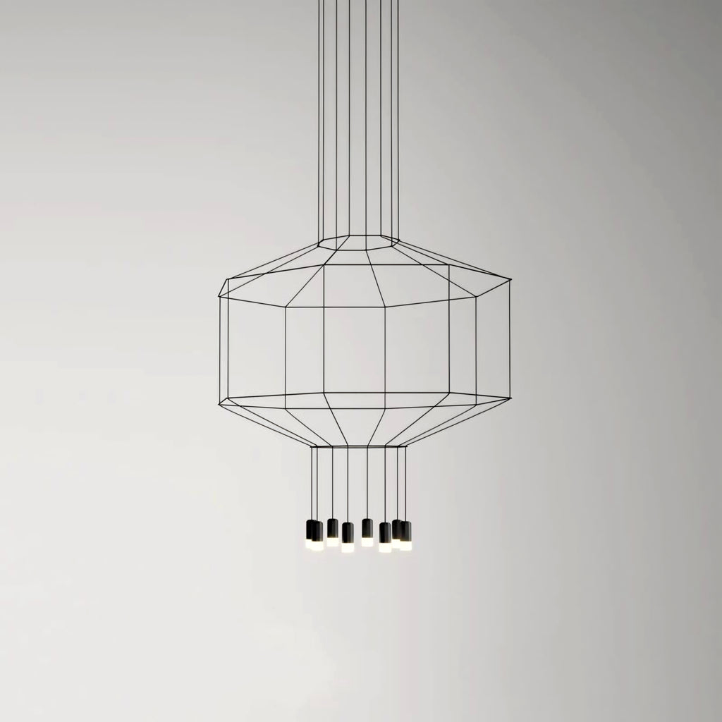 Minimalist Vibia Wire Flow Chandelier – 8 Heads