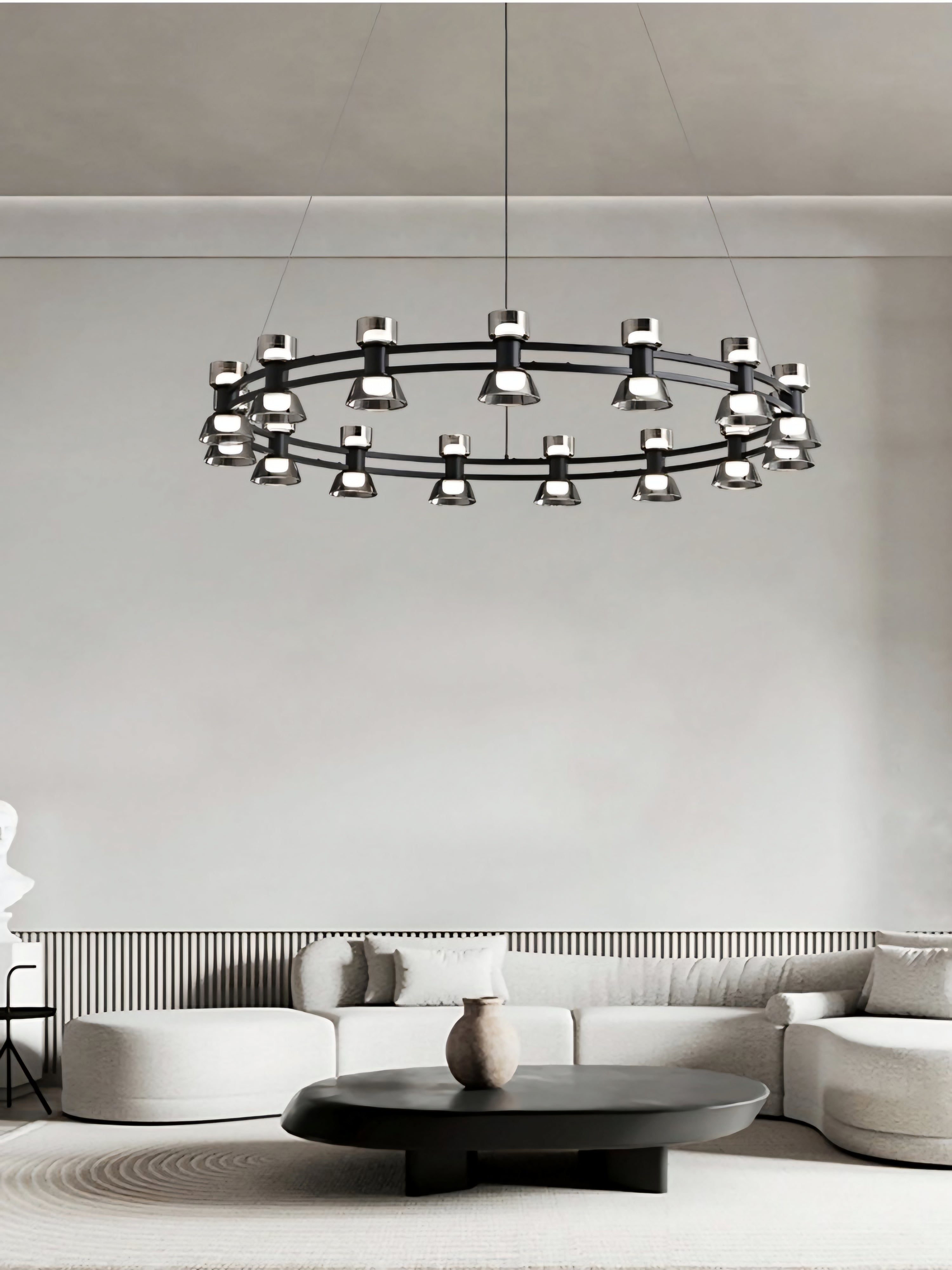 Luxury LED Nordic Round Chandelier – 1000mm