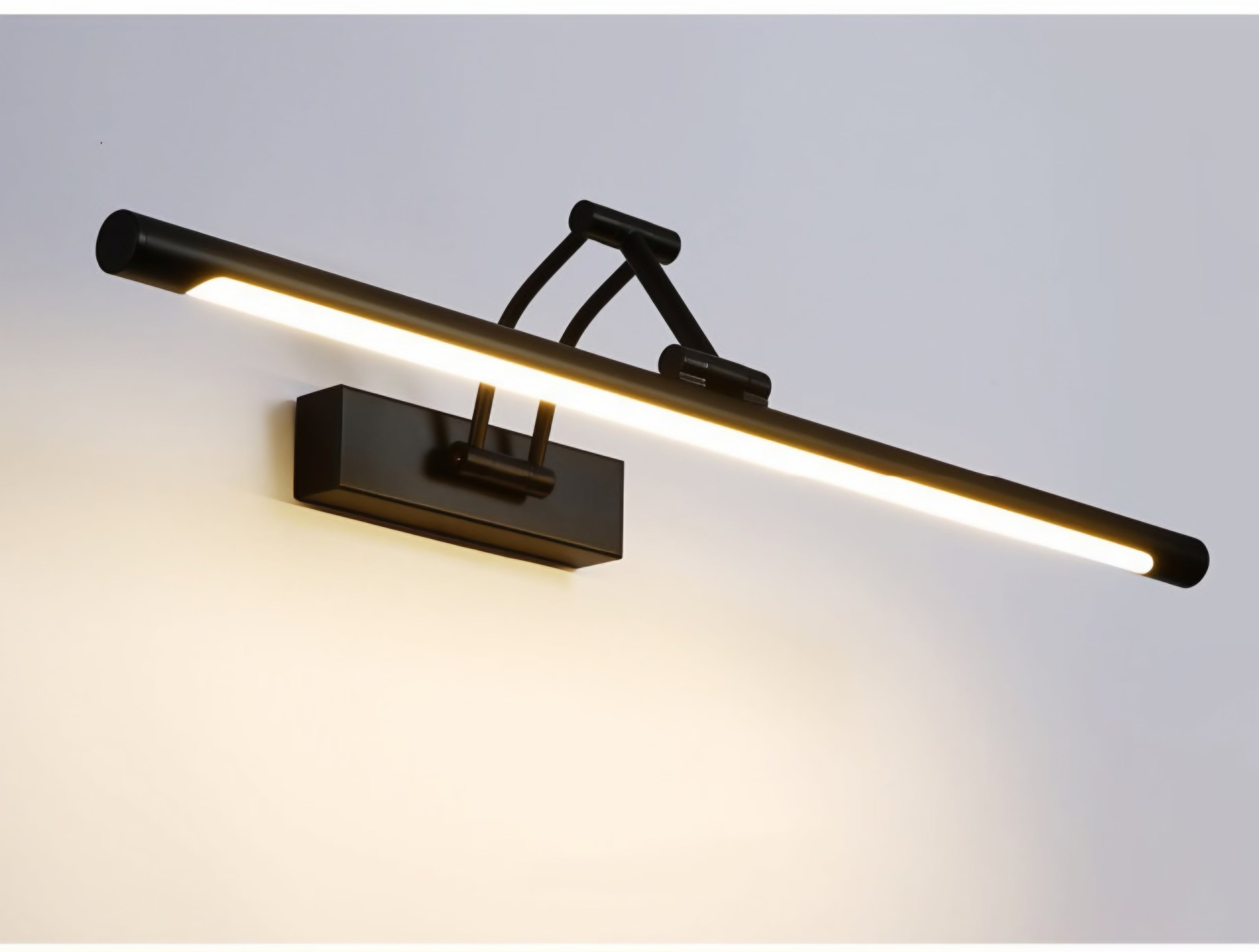 Modern Minimalist LED Wall Light - 57cm Black Finish (3 Color Modes)