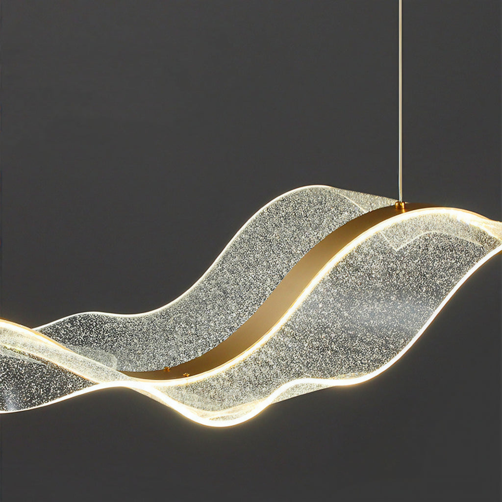 Modern Minimalist Wave LED Pendant Light (Tri-Color) - L1500mm