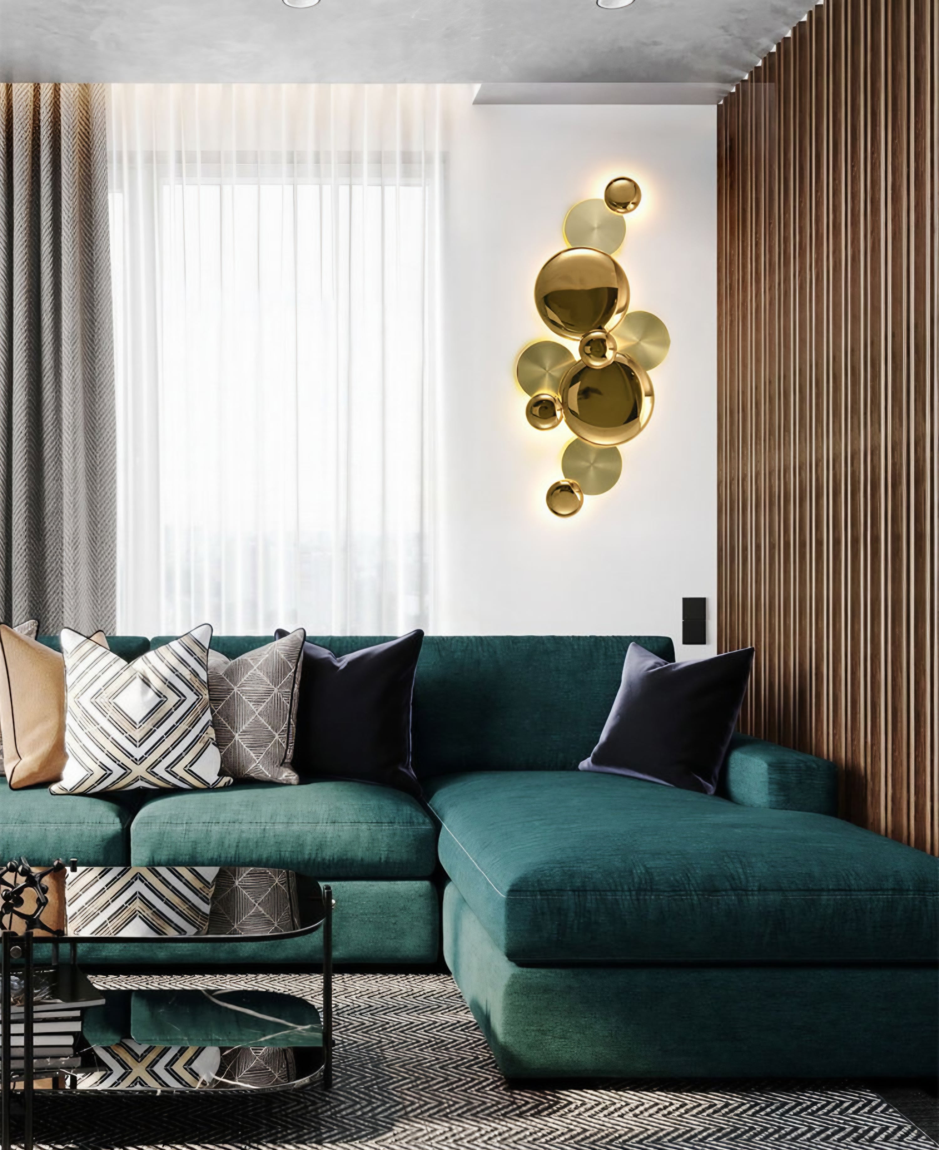 Golden Family Modern Luxury Gold LED Wall Sconce – 216‑1000mm