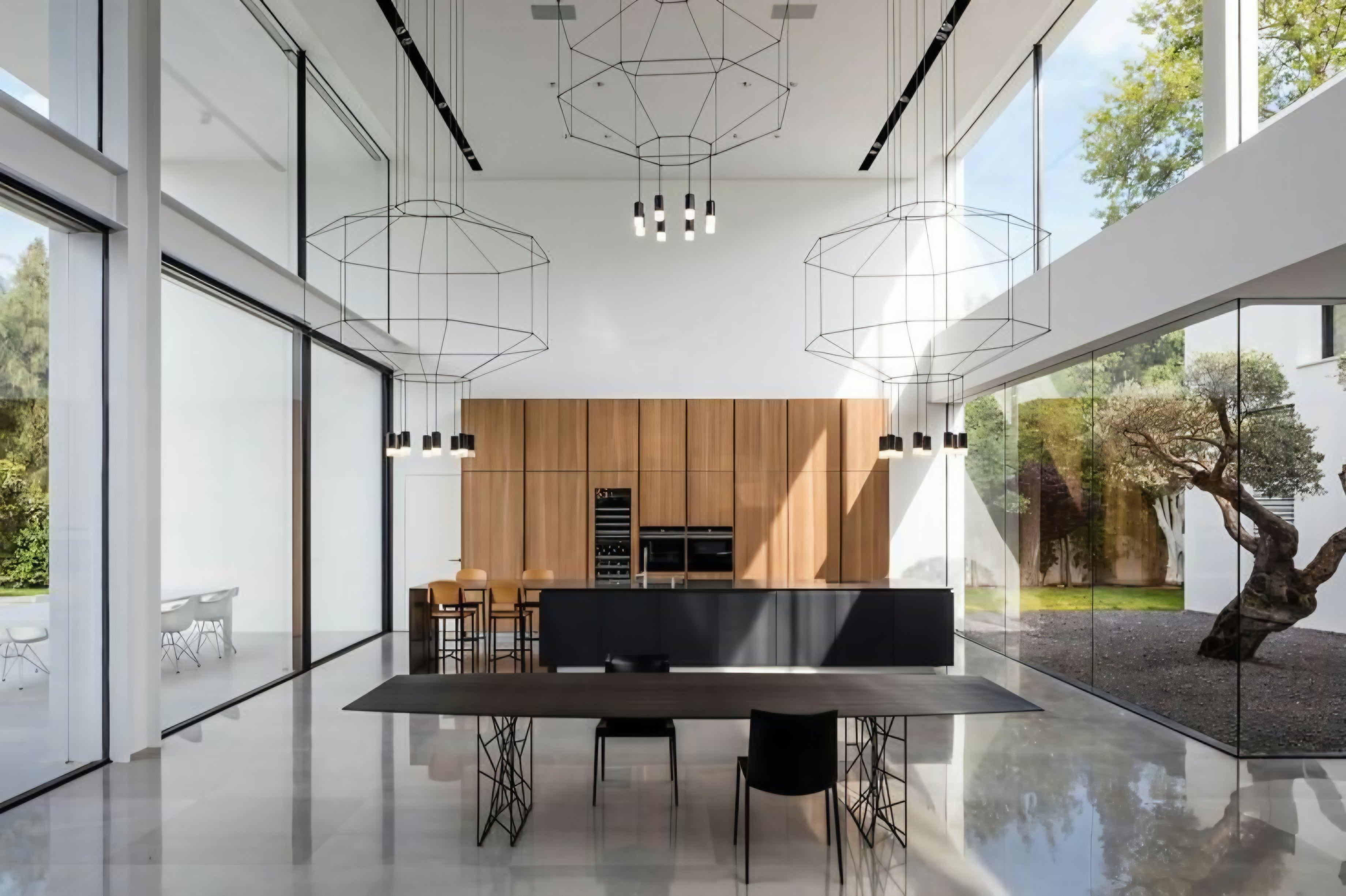 Minimalist Vibia Wire Flow Chandelier – 8 Heads