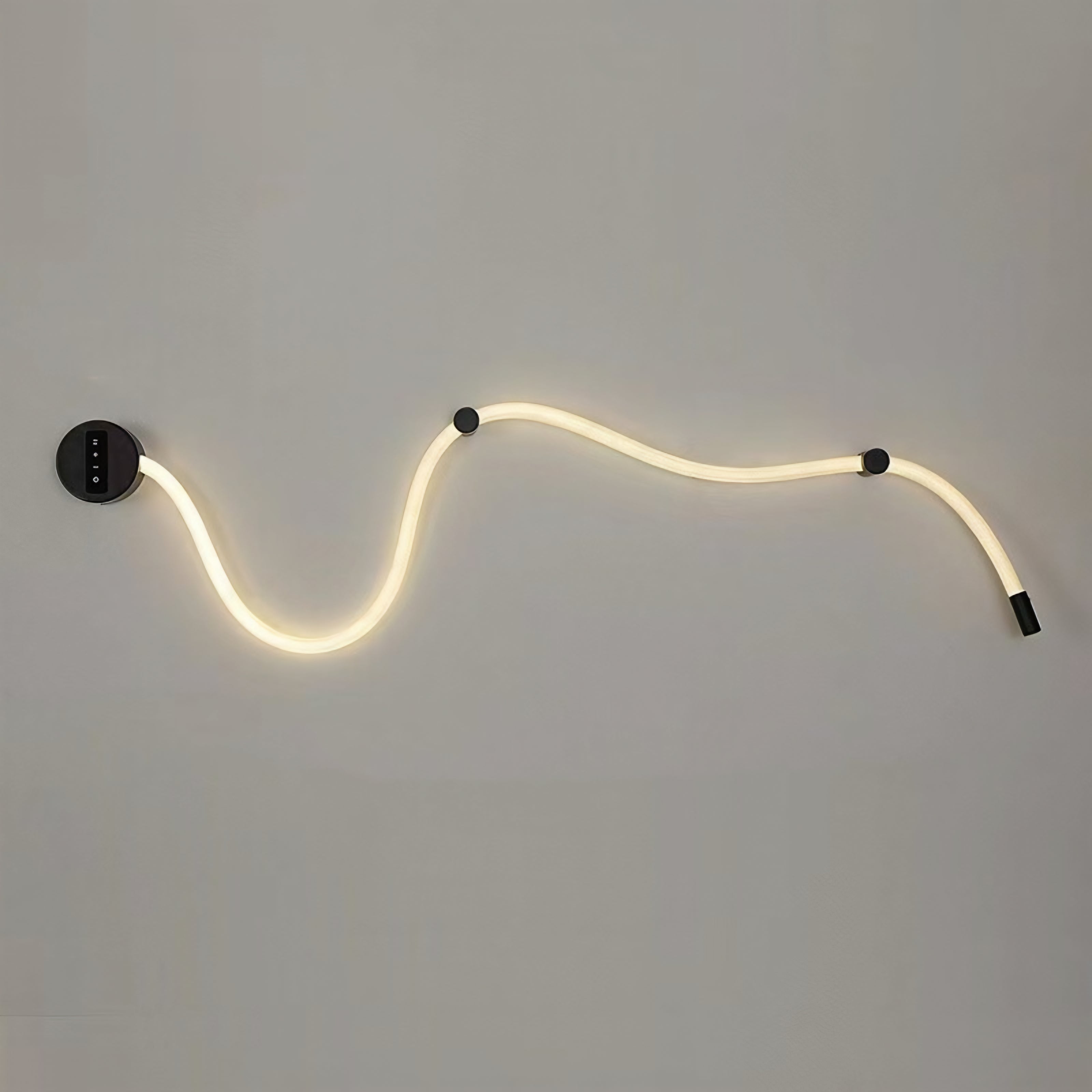 Modern Snake-Design LED Wall Lamp – 2m (Matte Black)