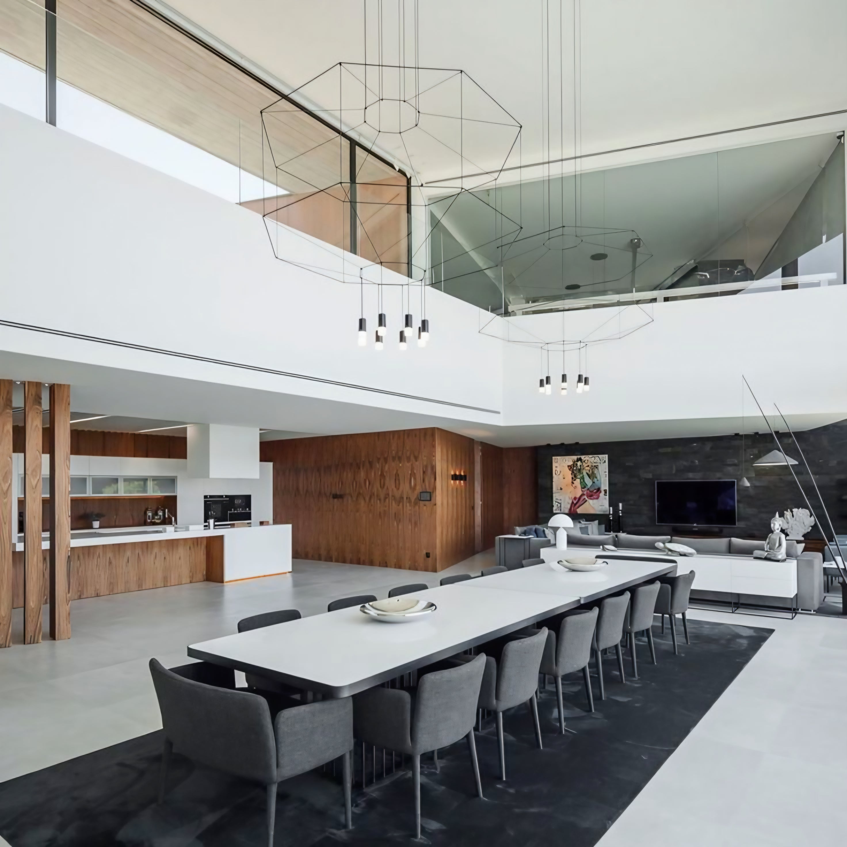 Minimalist Vibia Wire Flow Chandelier – 8 Heads