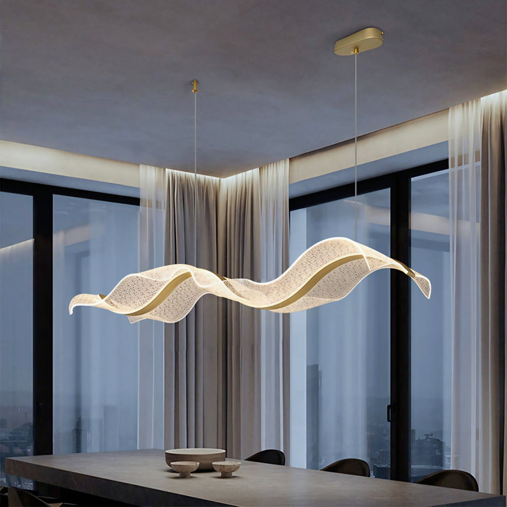 Modern Minimalist Wave LED Pendant Light (Tri-Color) - L1500mm