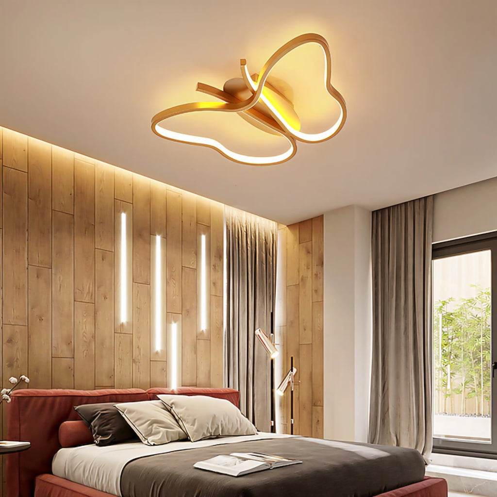 Modern LED Butterfly Ceiling Flush Light – Gold (400mm)