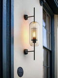 Chiswick Glass Wall Light (Modern Oblong Clear Glass Sconce)- 330(Black)