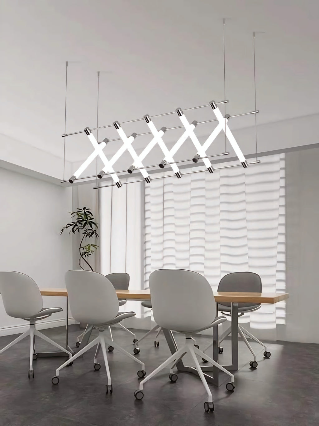 5/10-Light Tube Geometric Long Designer LED Island Pendant Light – 10 Light (L1500mm)
