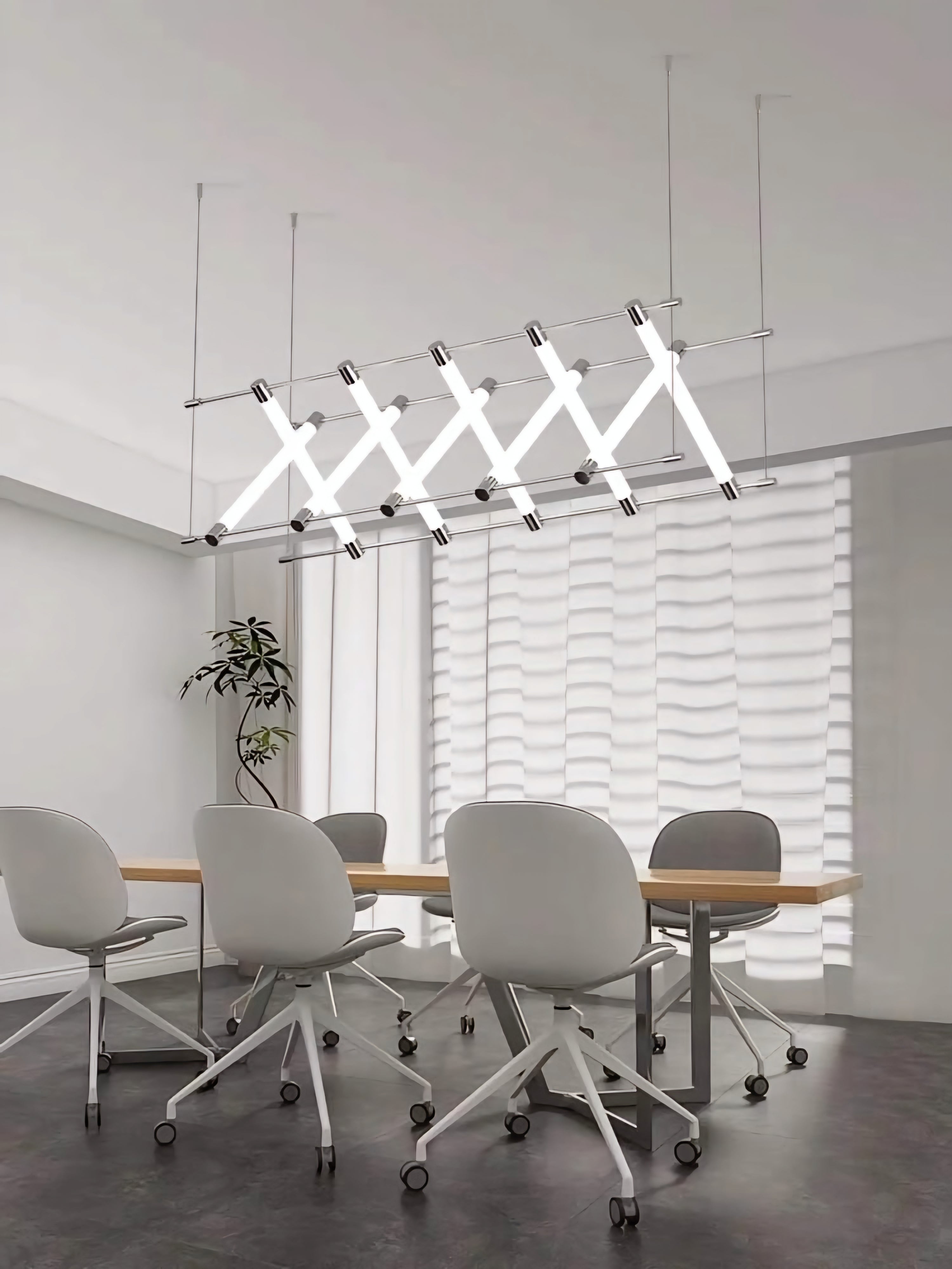 5/10-Light Tube Geometric Long Designer LED Island Pendant Light – 10 Light (L1500mm)