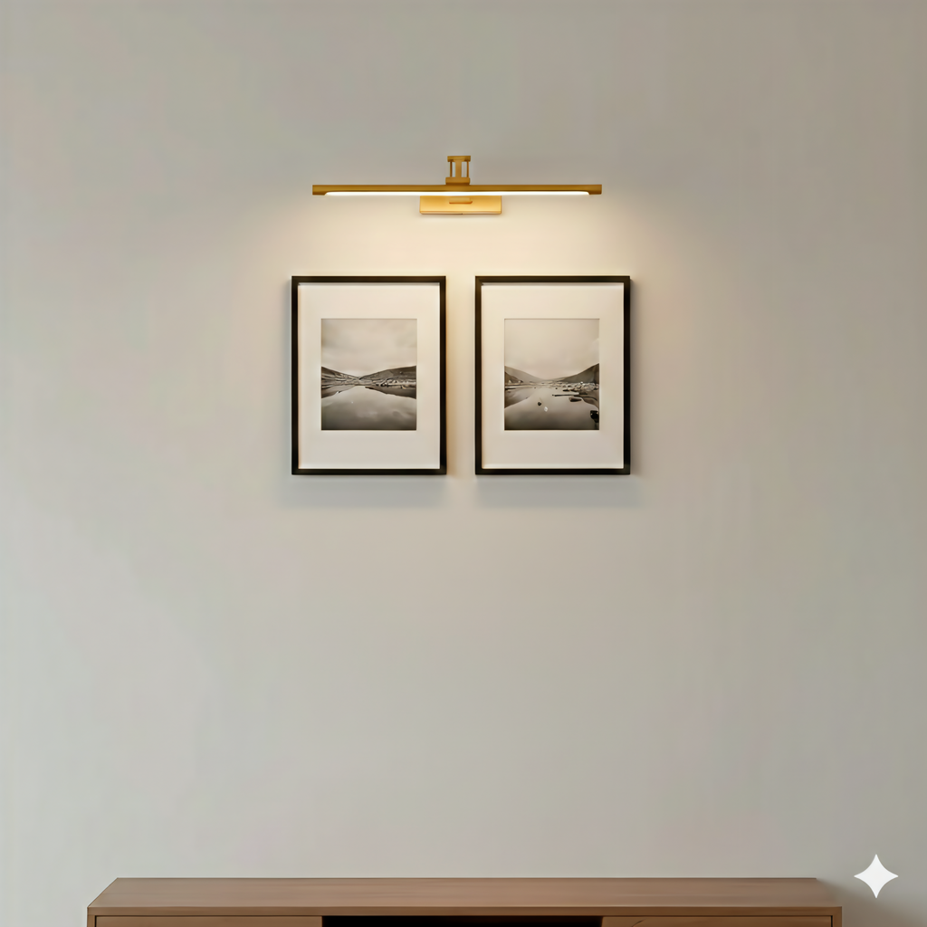 Modern Minimalist LED Wall Light - 57cm Gold Finish (3 Color Modes)