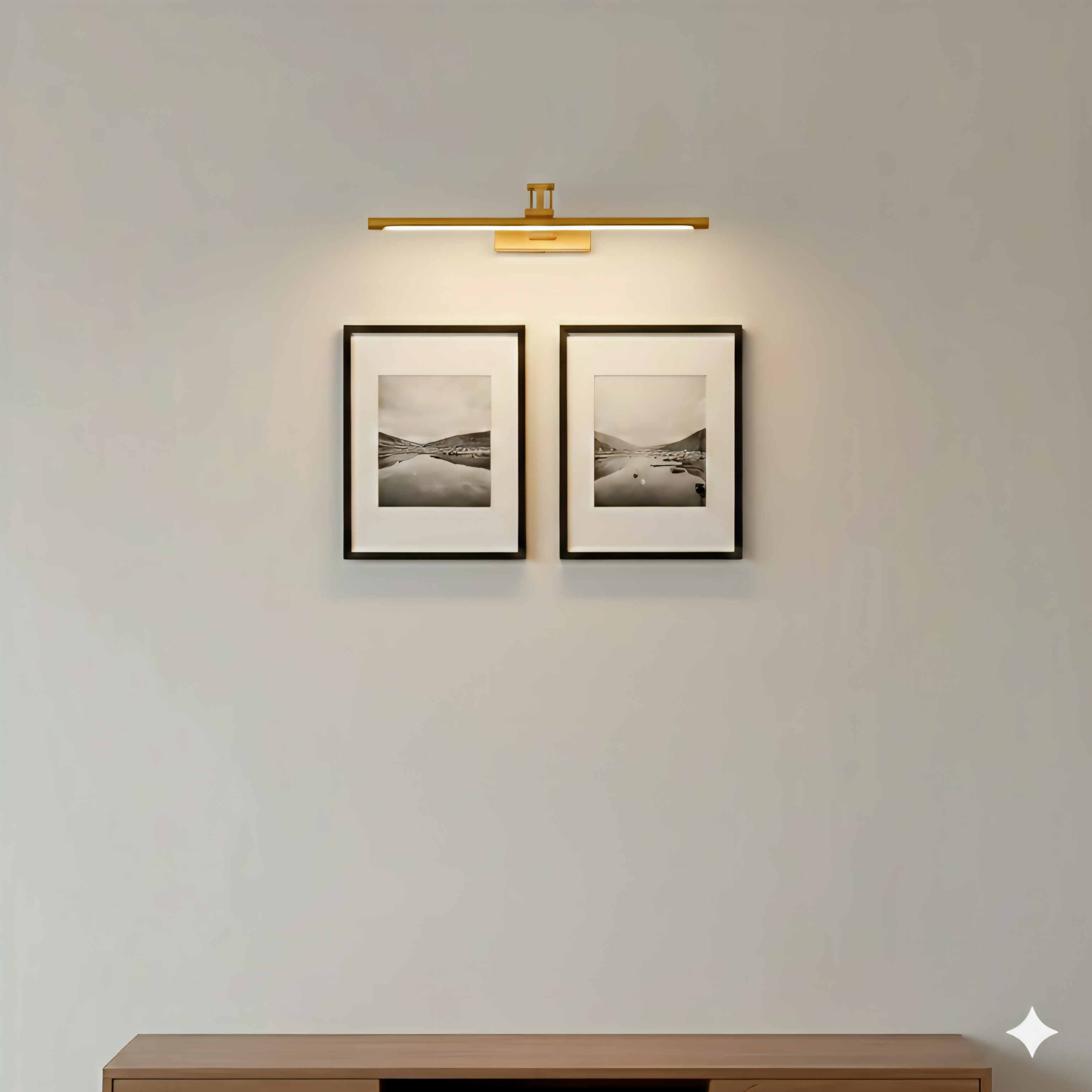 Modern Minimalist LED Wall Light - 57cm Gold Finish (3 Color Modes)