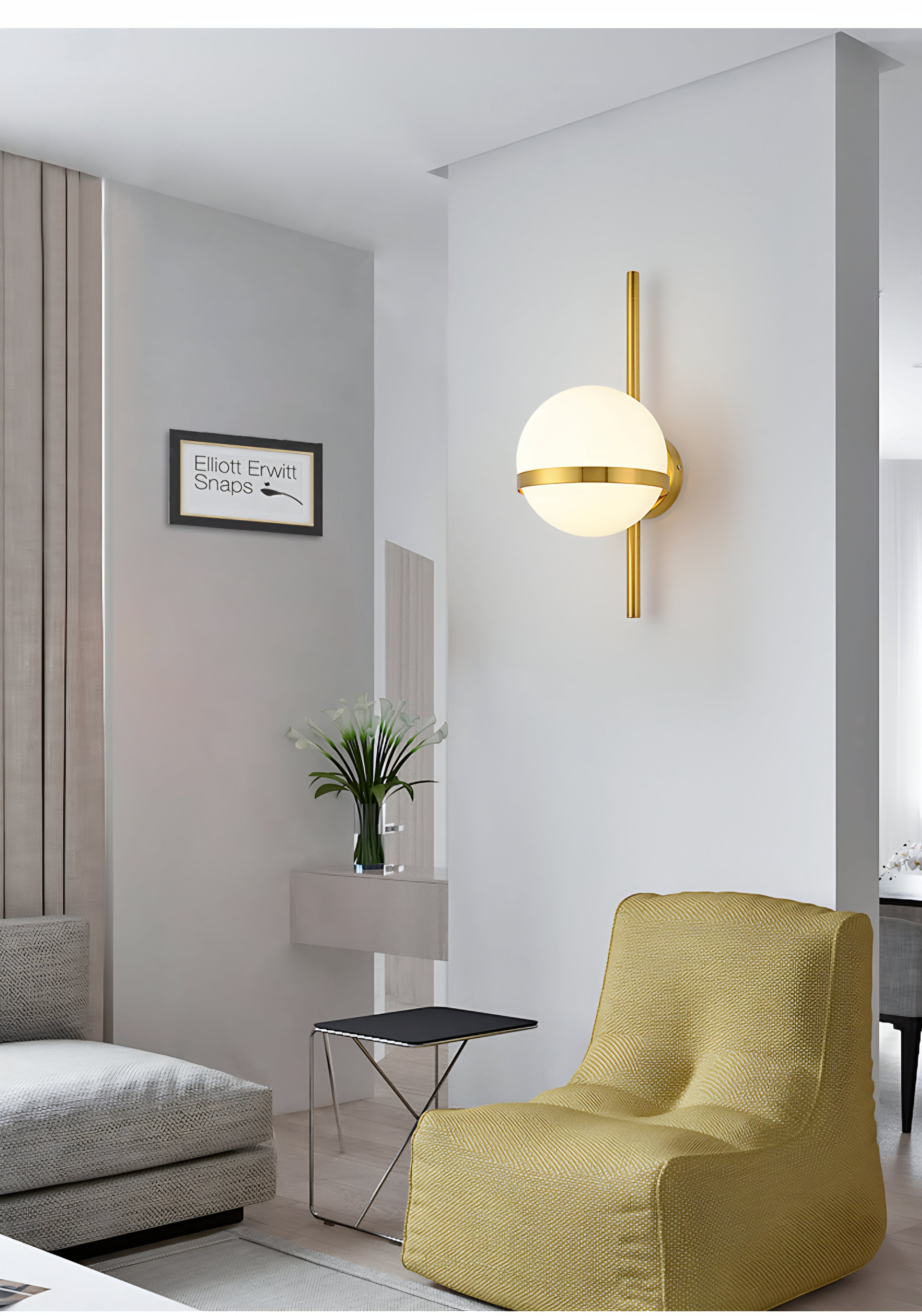 Modern Minimalist Glass Globe Wall Sconce – 326 (GD)