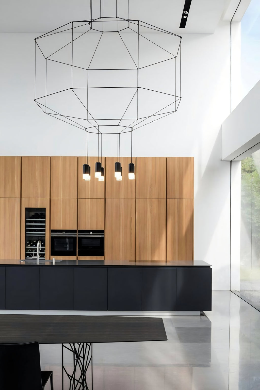 Minimalist Vibia Wire Flow Chandelier – 8 Heads