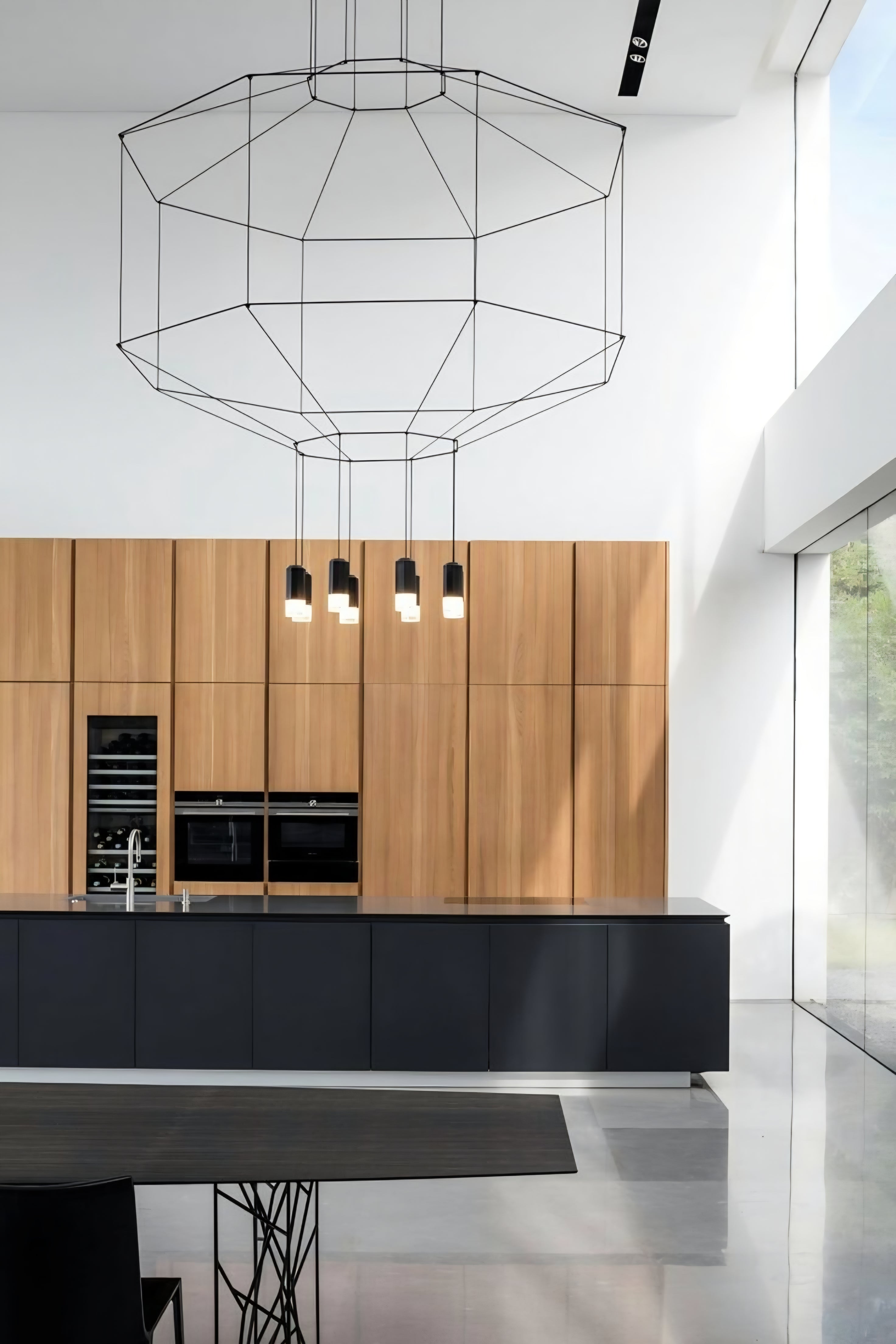 Minimalist Vibia Wire Flow Chandelier – 8 Heads