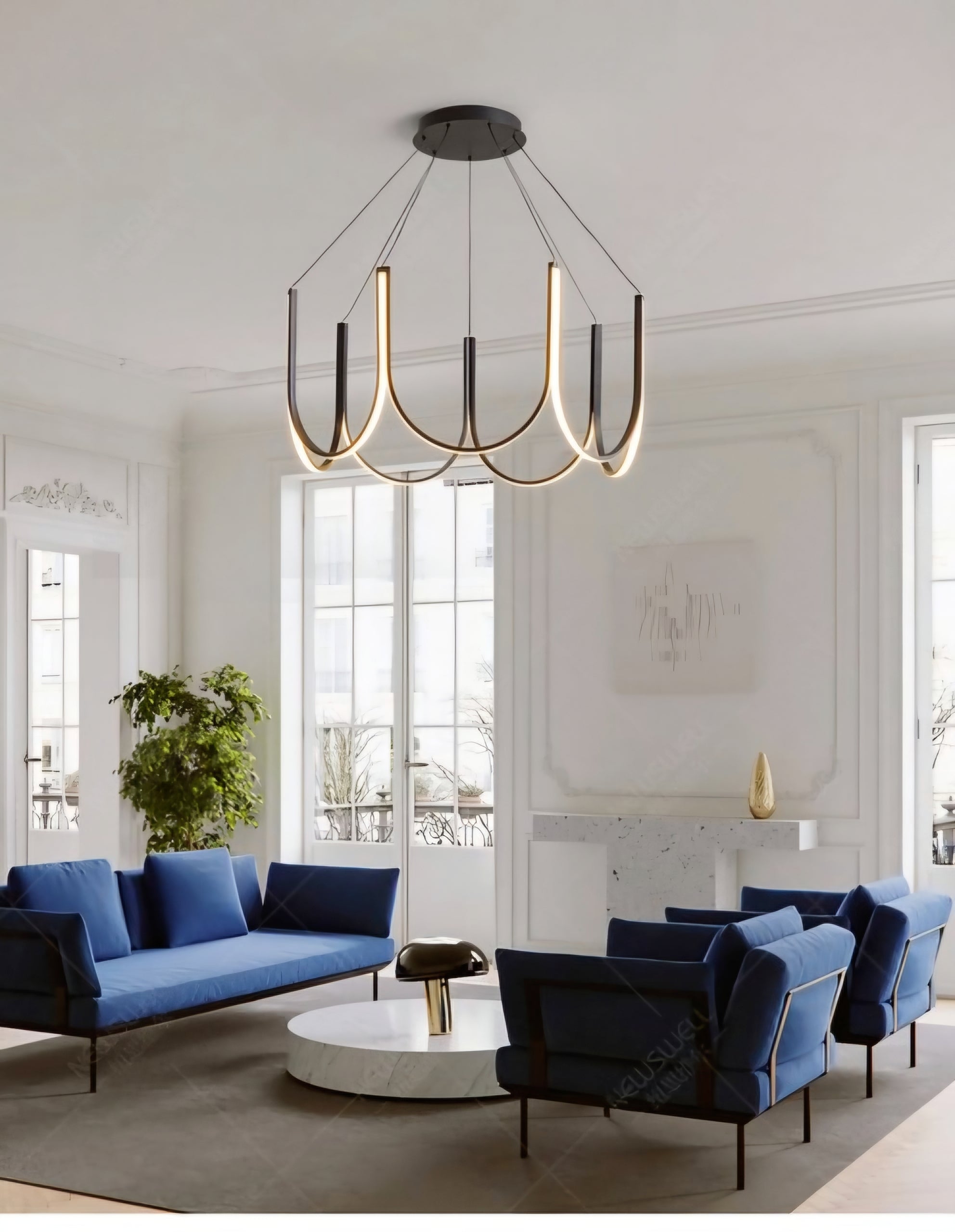 Modern Minimalist Creative U-Shaped Pendant Light -D600mm
