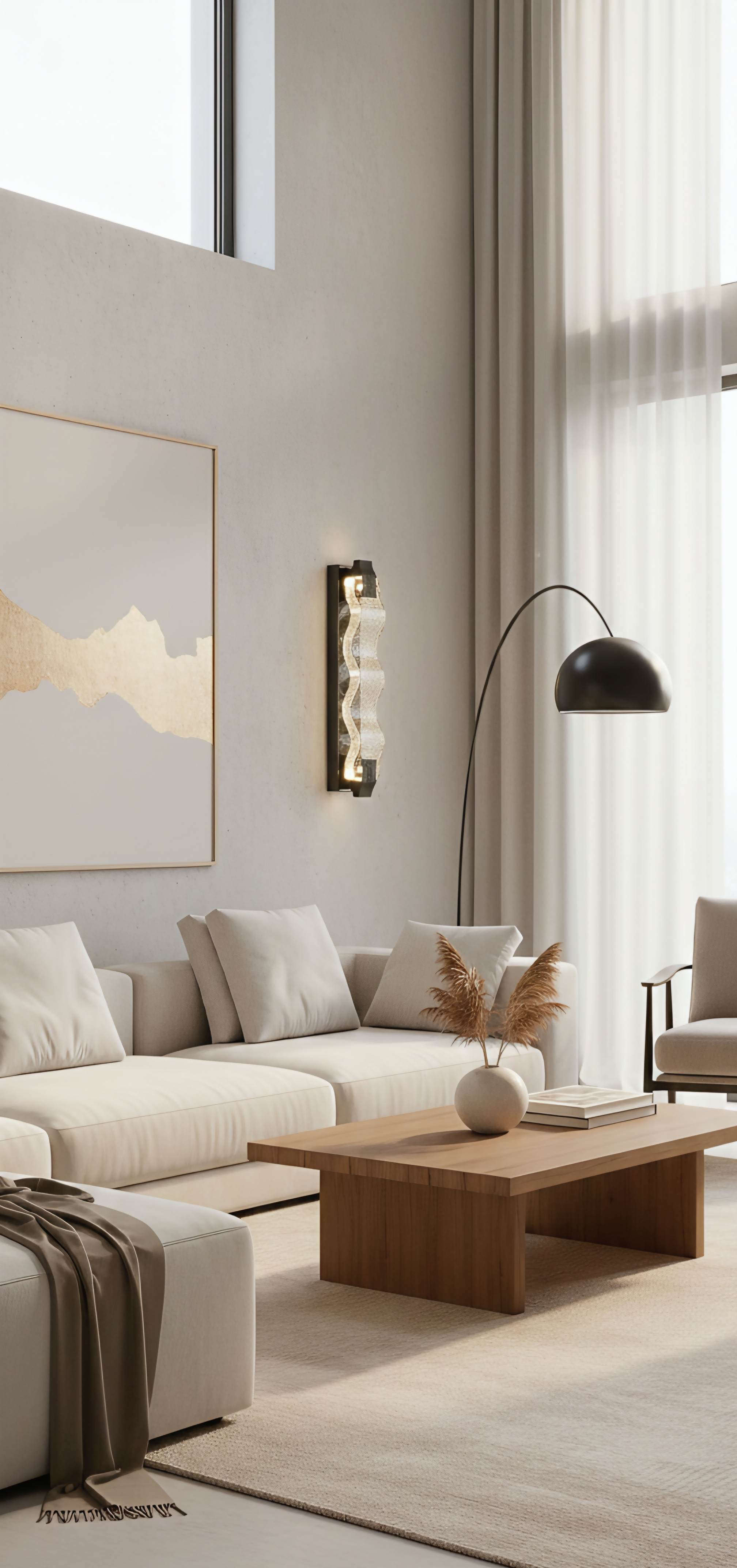 PM Wave-Shaped Crystal Stainless Steel Wall Lamp - F1709-600 BK