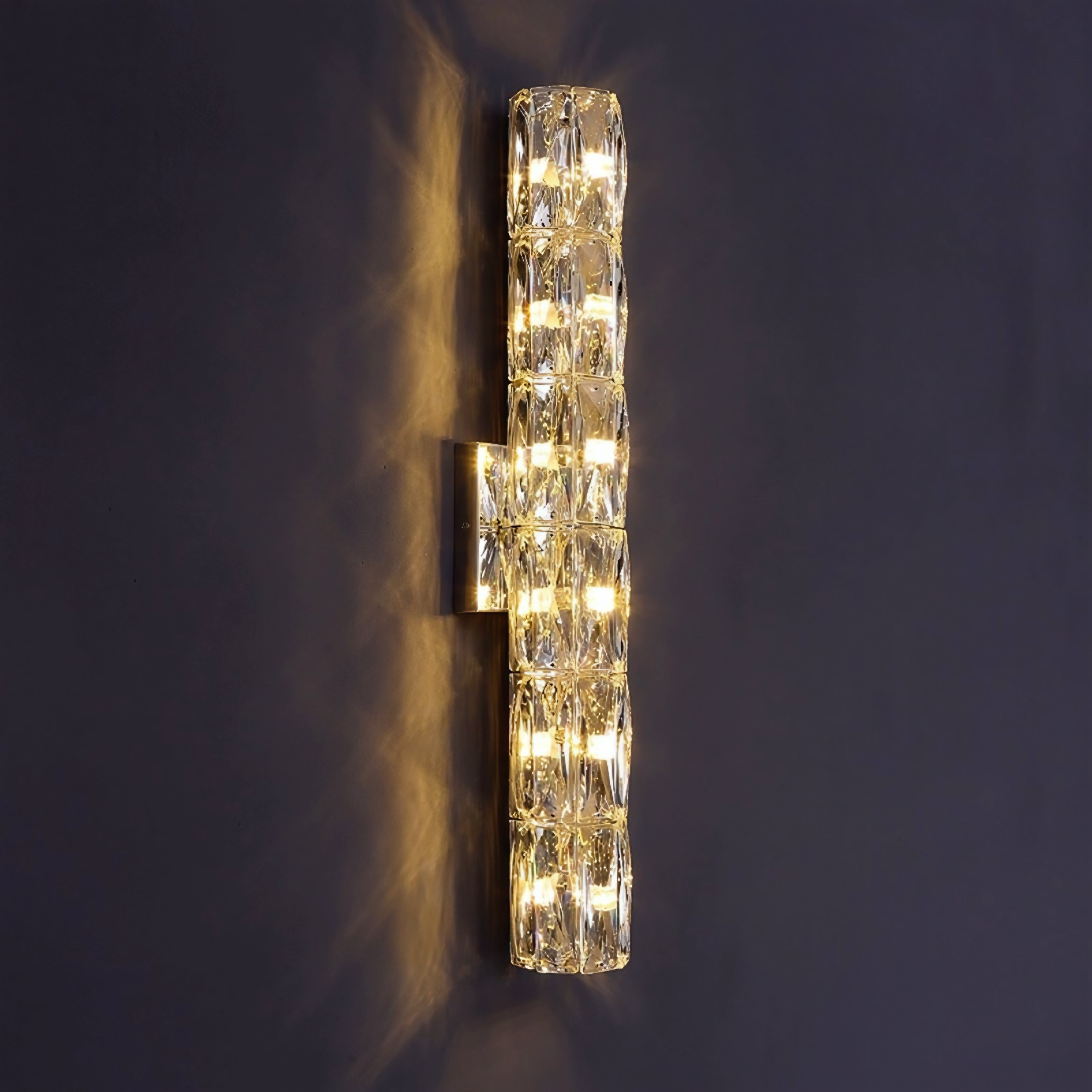 Modern Crystal Wall Sconce – F3823‑600 GD